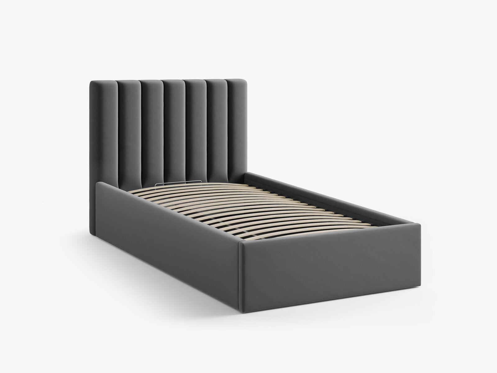 Micadoni Polsterbett Allison Samt Bluvel Grau 90x200