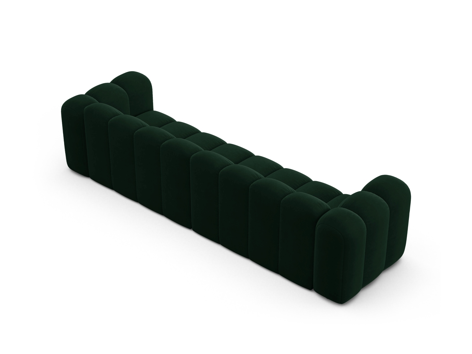 Micadoni Modulares Sofa Lupine 4-Sitzer Samt Salvador Flaschengrün