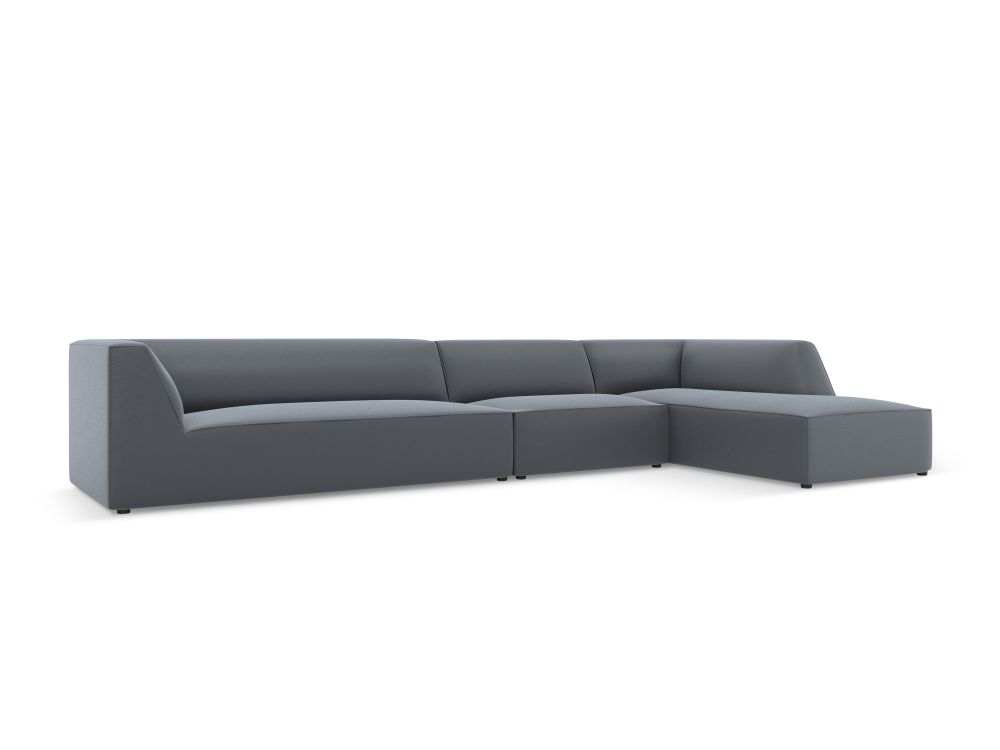 Cosmopolitan Design Ecksofa Siena 5-Sitzer Kunstleder Pacifico Dunkelblau Rechts