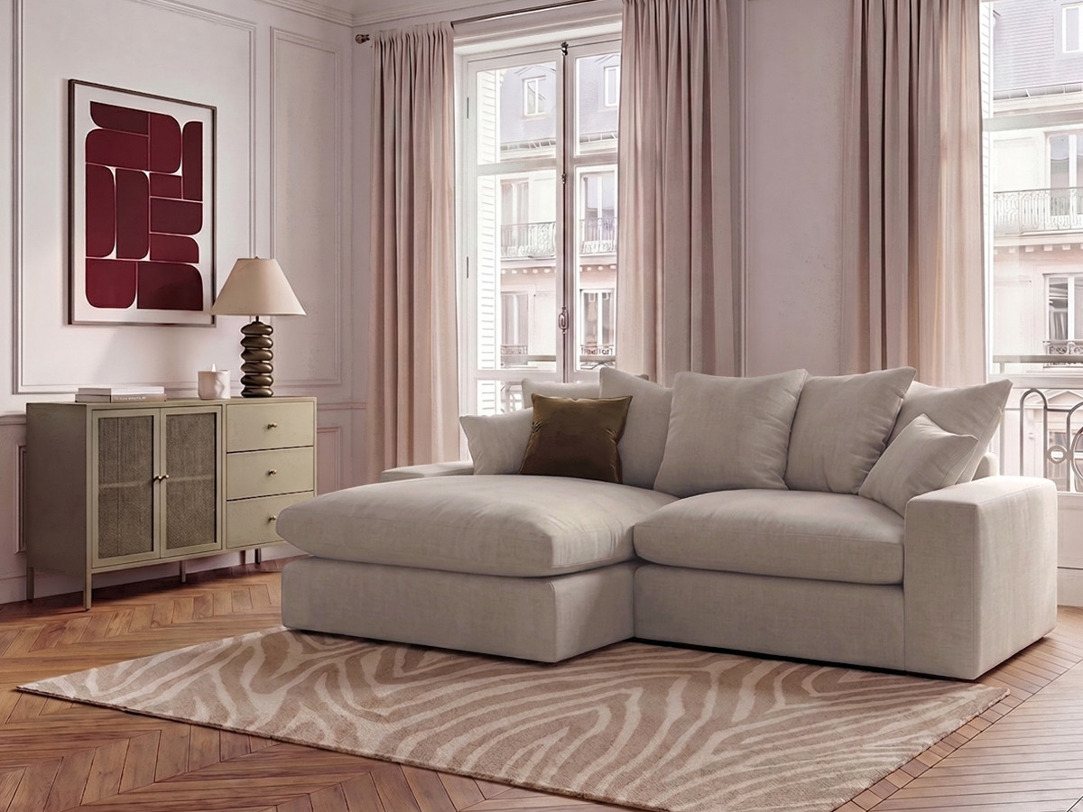 Bobochic Nevada Ecksofa Stoff Beige