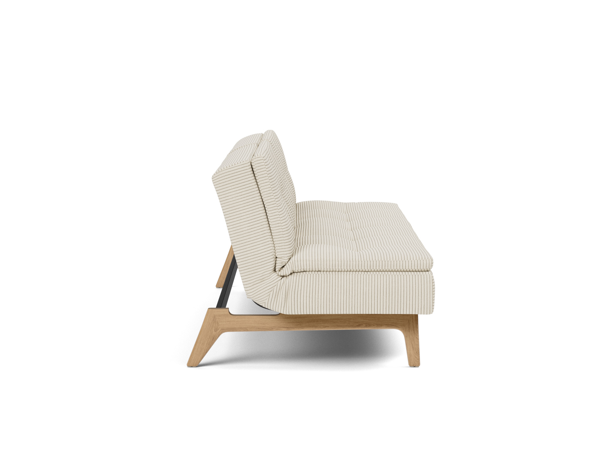 Schlafsofa Dublexo Kord Corduroy 594-Ivory Beine Eiche