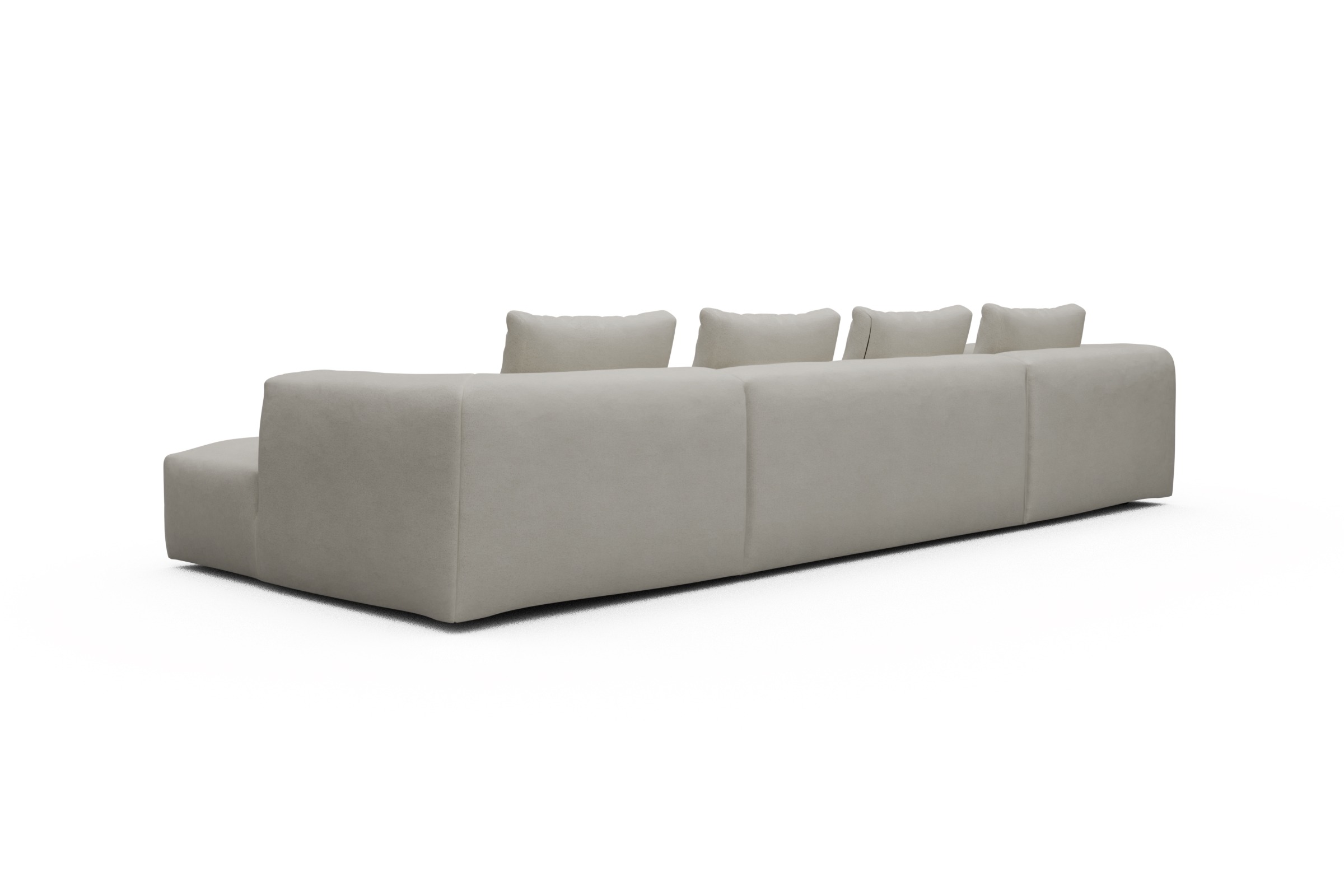 Wohnlandschaft Fred mit 2-Sitzer und Chaiselongue beidseitig Denari-Clean-Beige