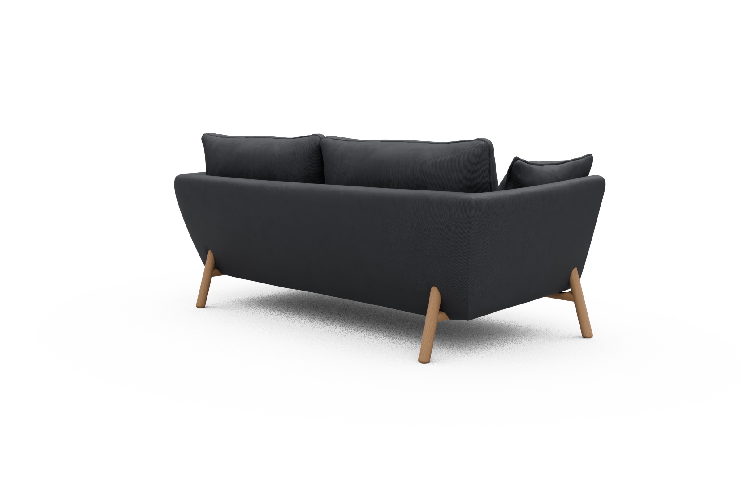 Sofa Emil 2-Sitzer Beinfarbe Eiche Natur Cordufine-Slate-Grey