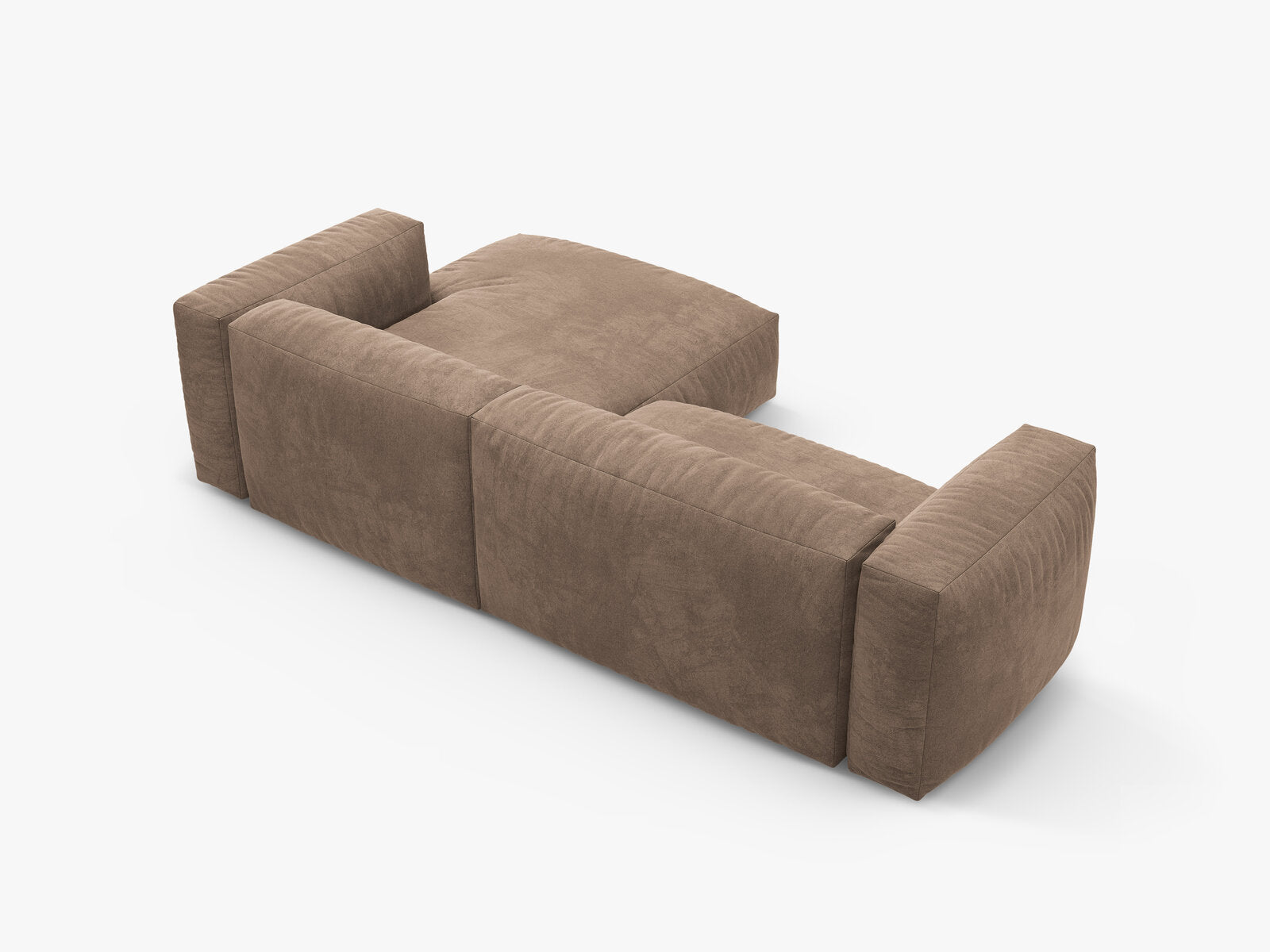 Micadoni Martina Ecksofa 4-Sitzer mit Schlaffunktion Rechts Samt Vogue Dunkelbeige