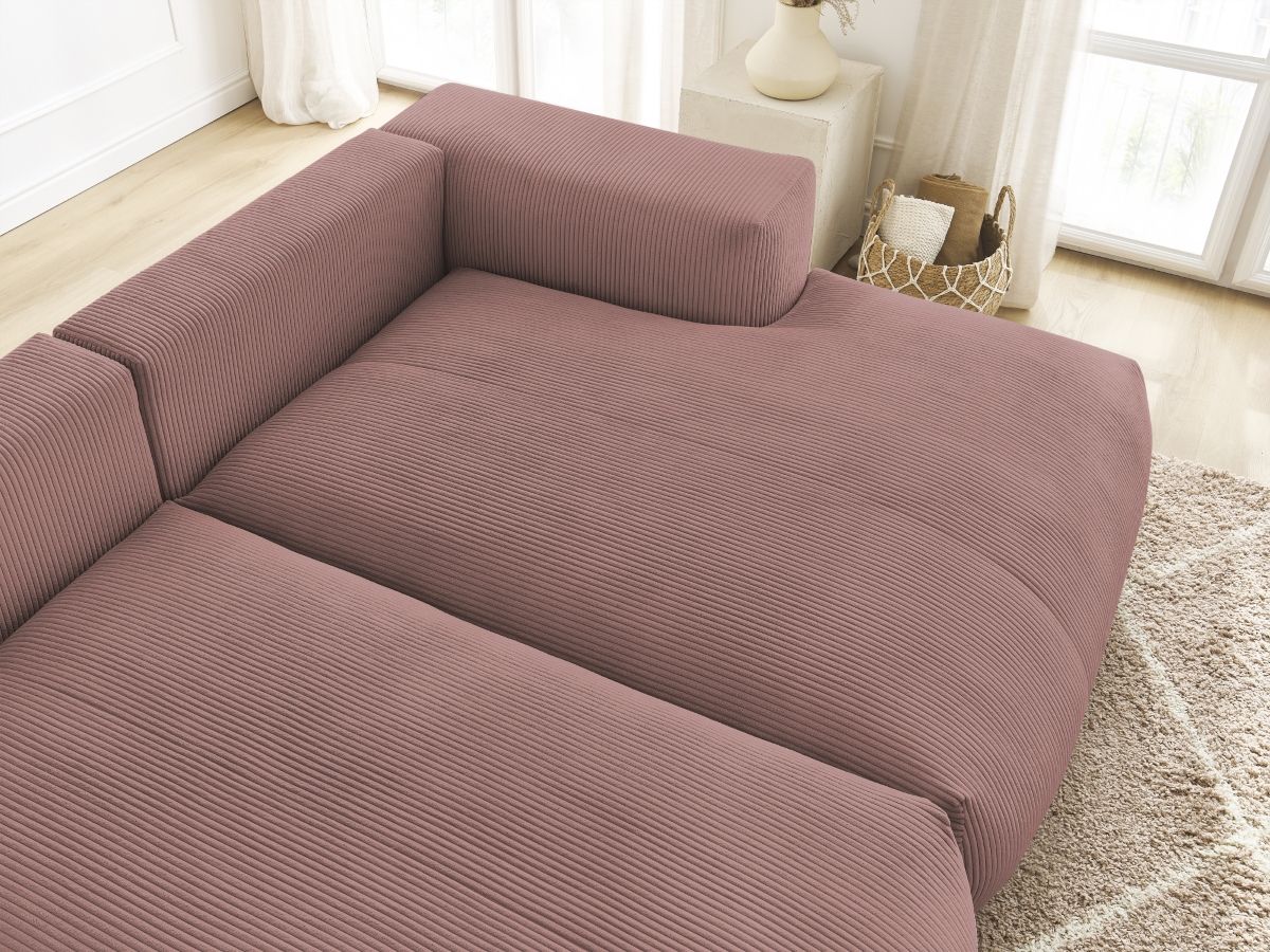 Bobochic Voltaire Sofa 4-Sitzer 248 × 170 cm Cordsamt Rosa