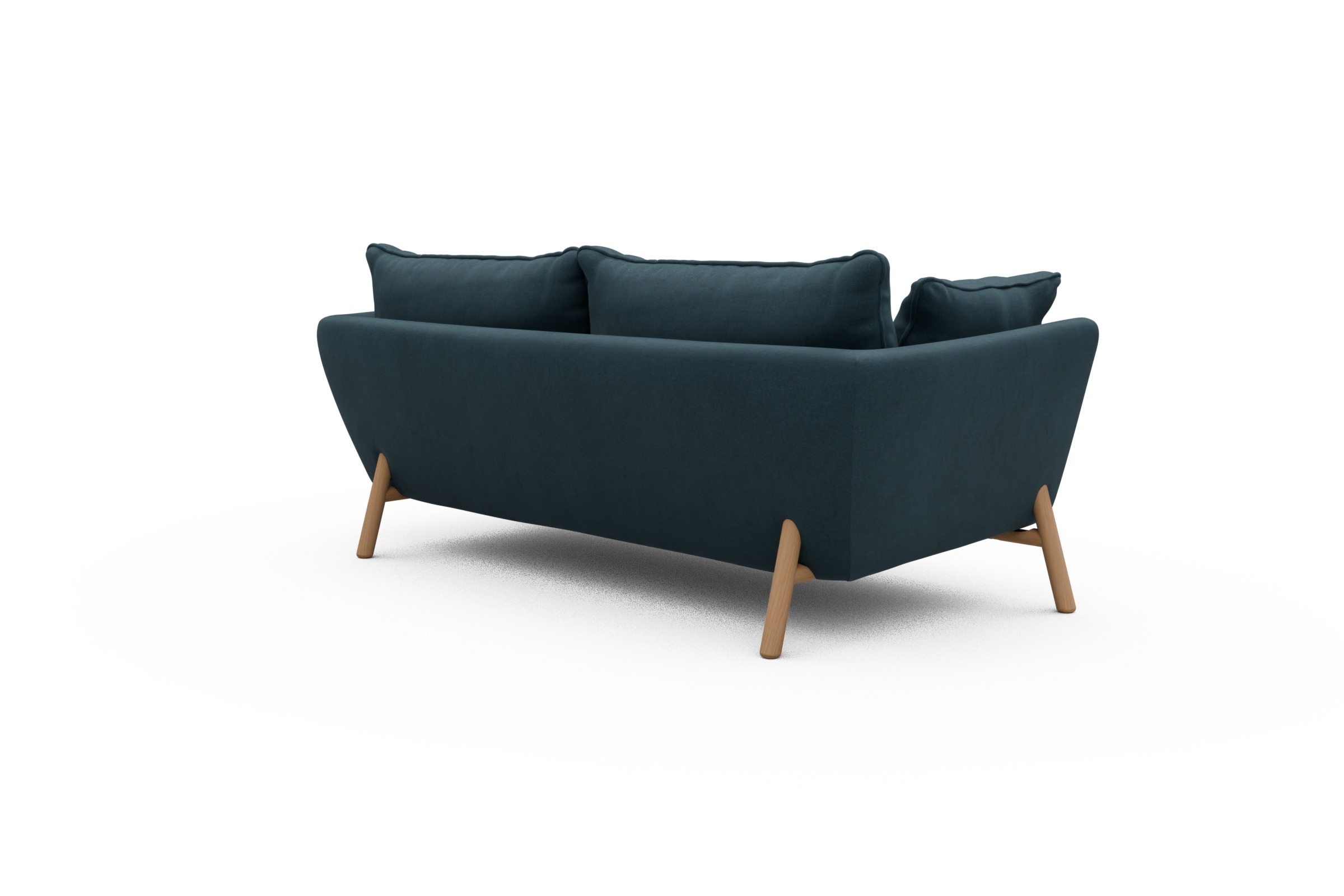 Sofa Emil PREMIUM 2-Sitzer Beinfarbe Eiche Natur Satya-Indigo
