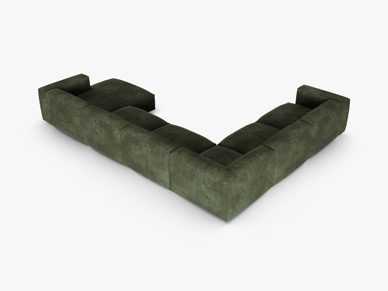 Micadoni modulares Ecksofa XL Martina 6-Sitzer 90cm Sitztiefe Links Samt Vogue Grün