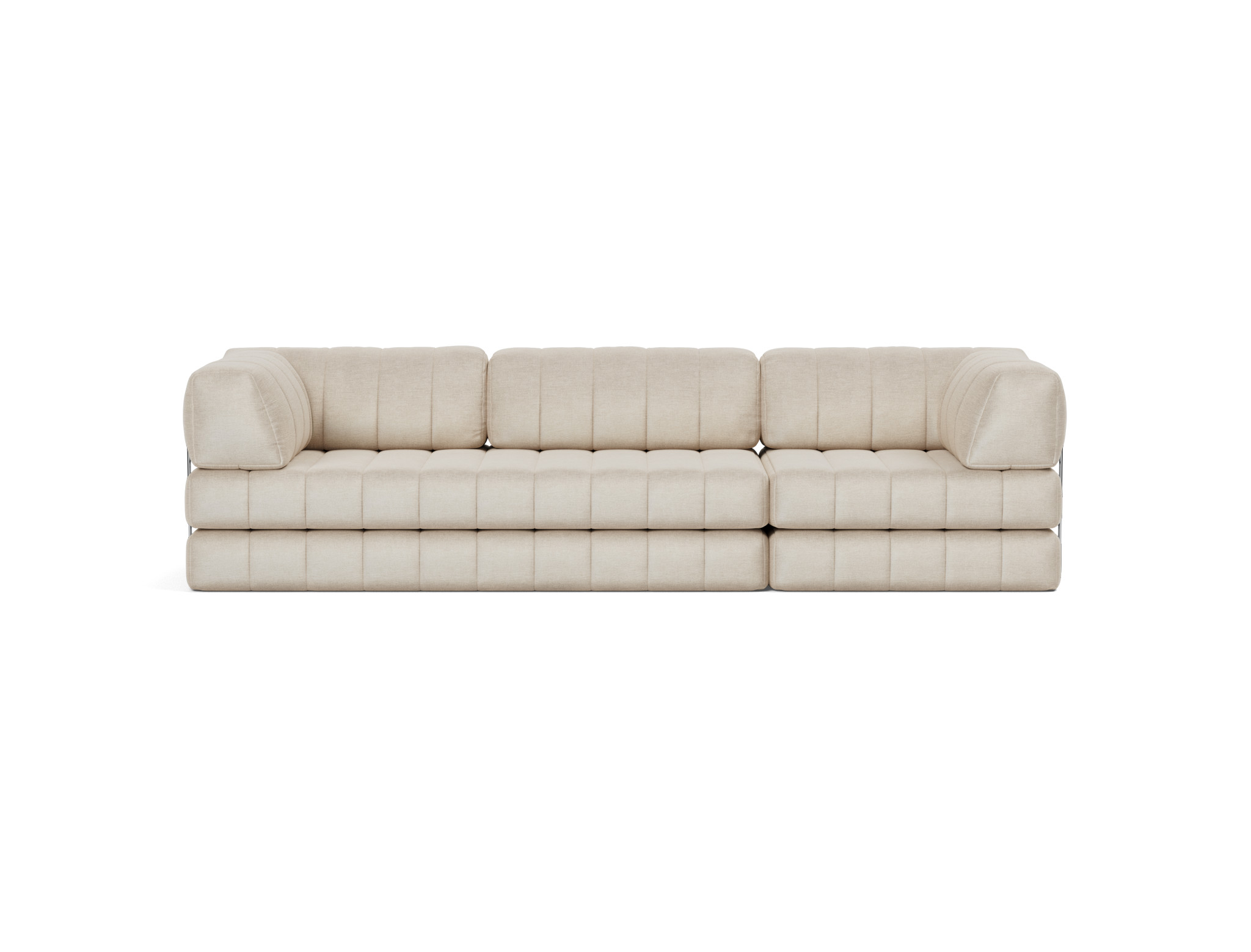 Schlafsofa CozyPad Grand mit Armlehnen Flachgewebe Phobos 586-Latte