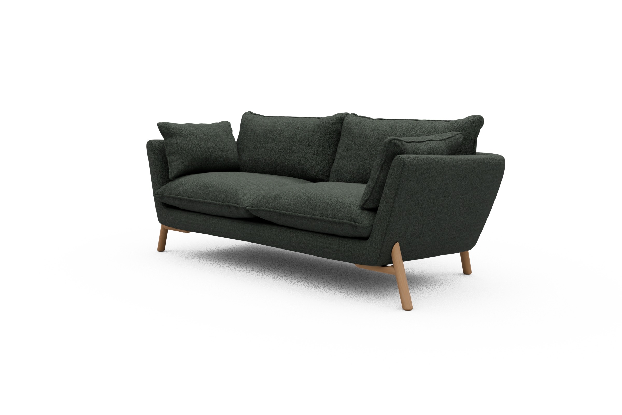 Sofa Emil PREMIUM 2-Sitzer Beinfarbe Eiche Natur Aivi-Pine-Green