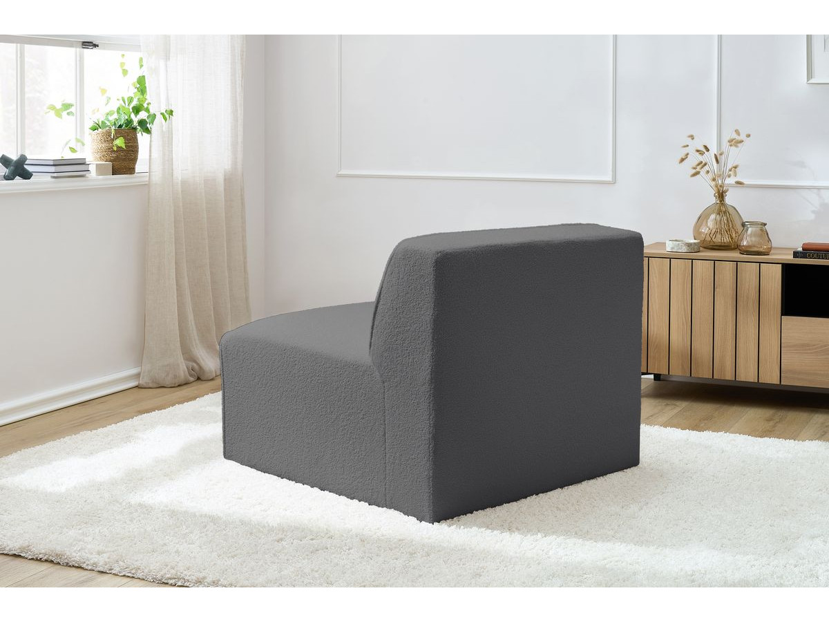 Bobochic Megeve Sofamodul 1-Sitzer Bouclé-Stoff Dunkelgrau