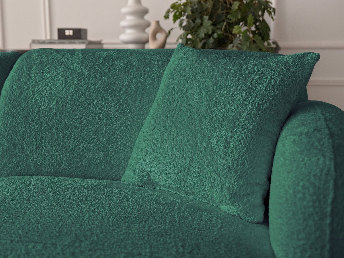 Bobochic Anda Wohnlandschaft mit Pouf 373 × 289 cm Chenille Dunkelgrün Ecke links