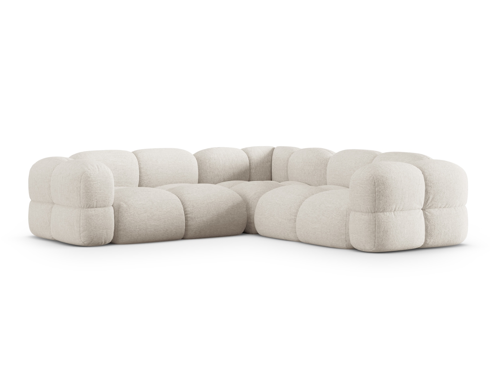 Cosmopolitan Design Symmetrisches Ecksofa Loretto 4-Sitzer Strukturierter Stoff Sorella Beige