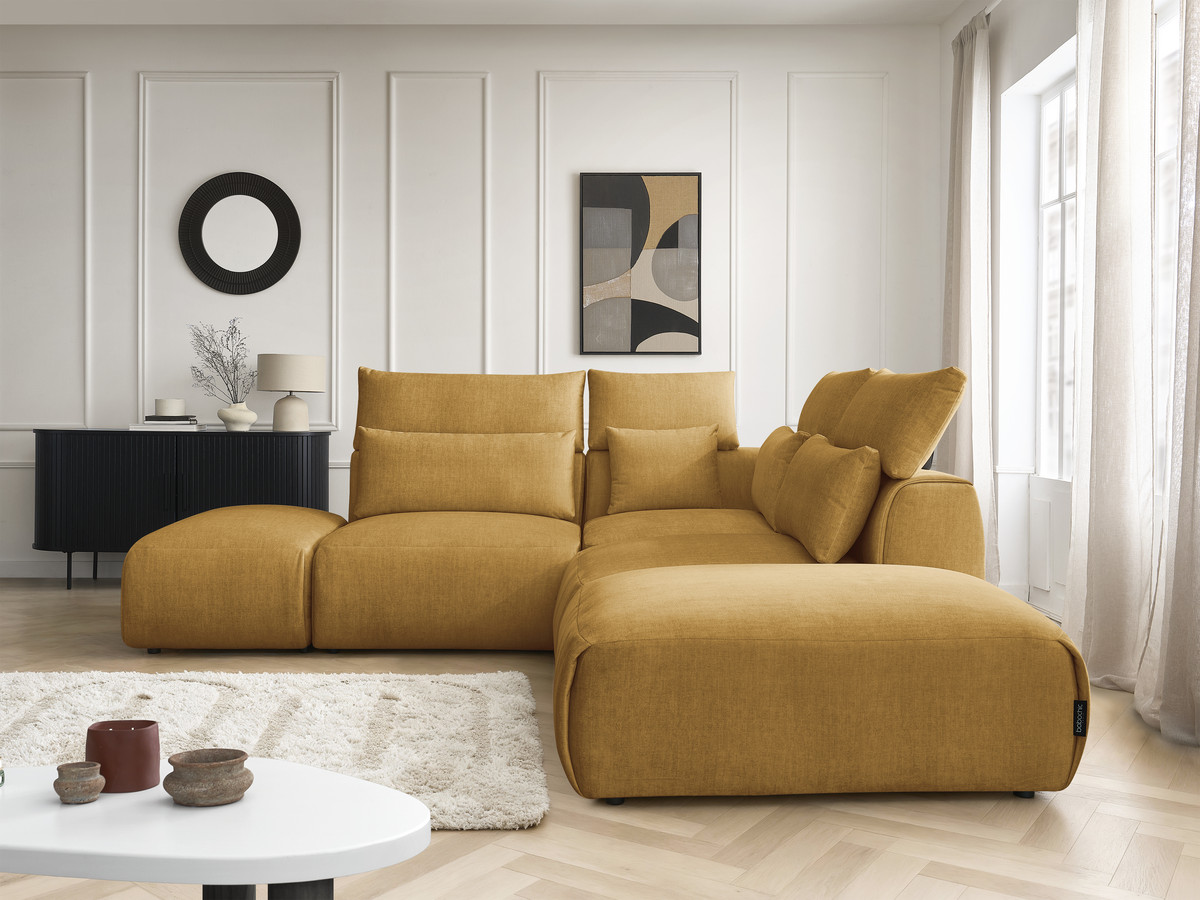 Bobochic Jana Ecksofa Samt Gelb