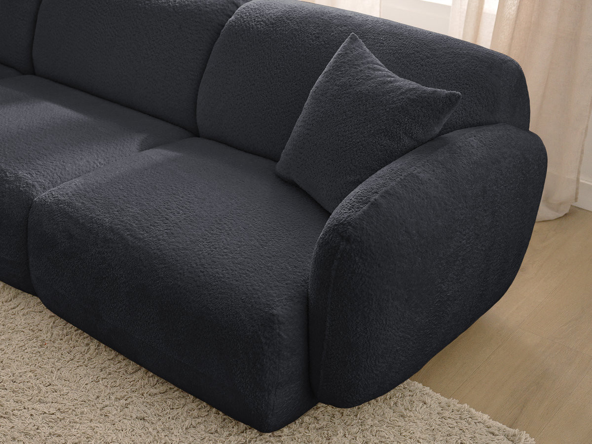 Bobochic Anda Ecksofa 292 × 163 cm Chenille Schwarz Ecke links