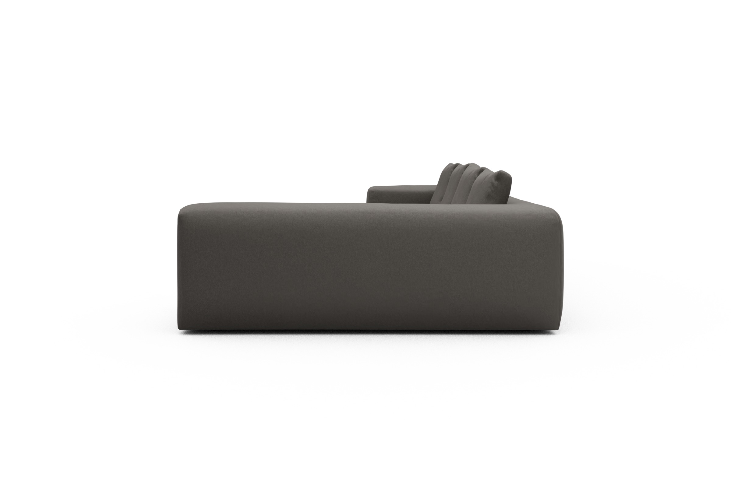Wohnlandschaft Fred Chaiselongue links mit 2-Sitzer und lange Armlehne rechts Satya-Taupe