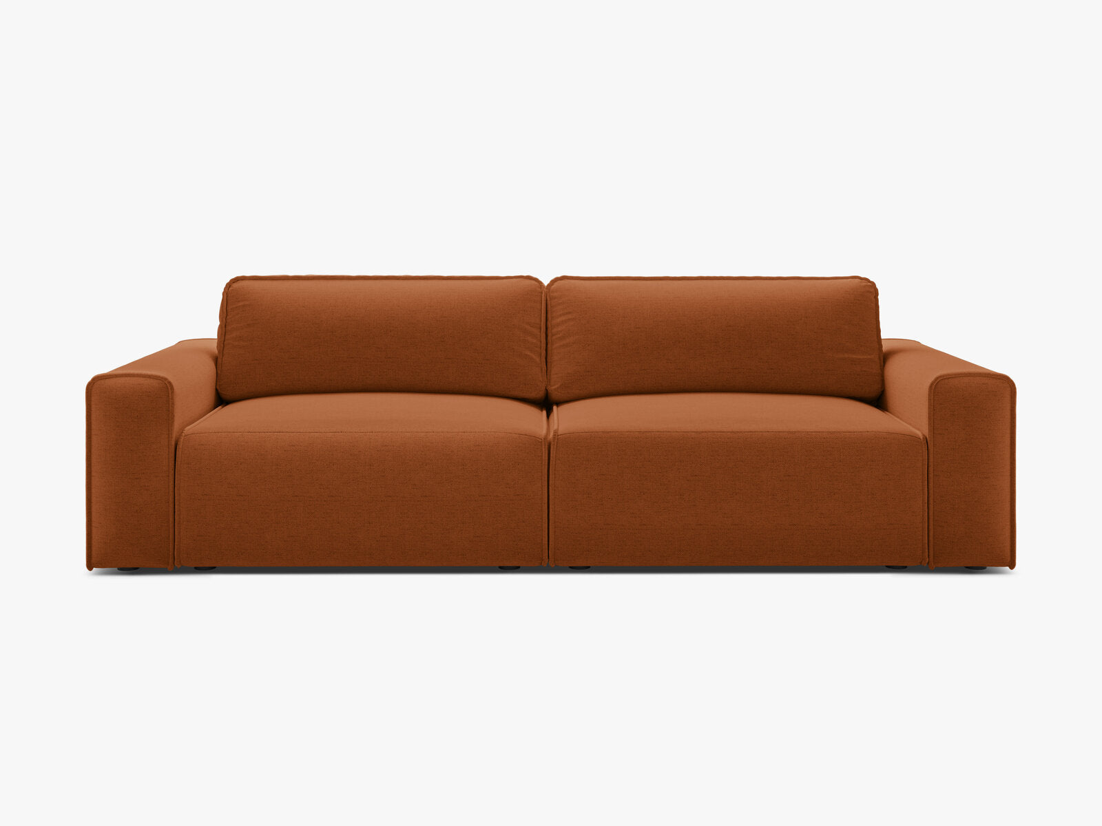 Micadoni Sofa Victor 3-Sitzer mit Schlaffunktion Strukturierter Stoff Ziegel