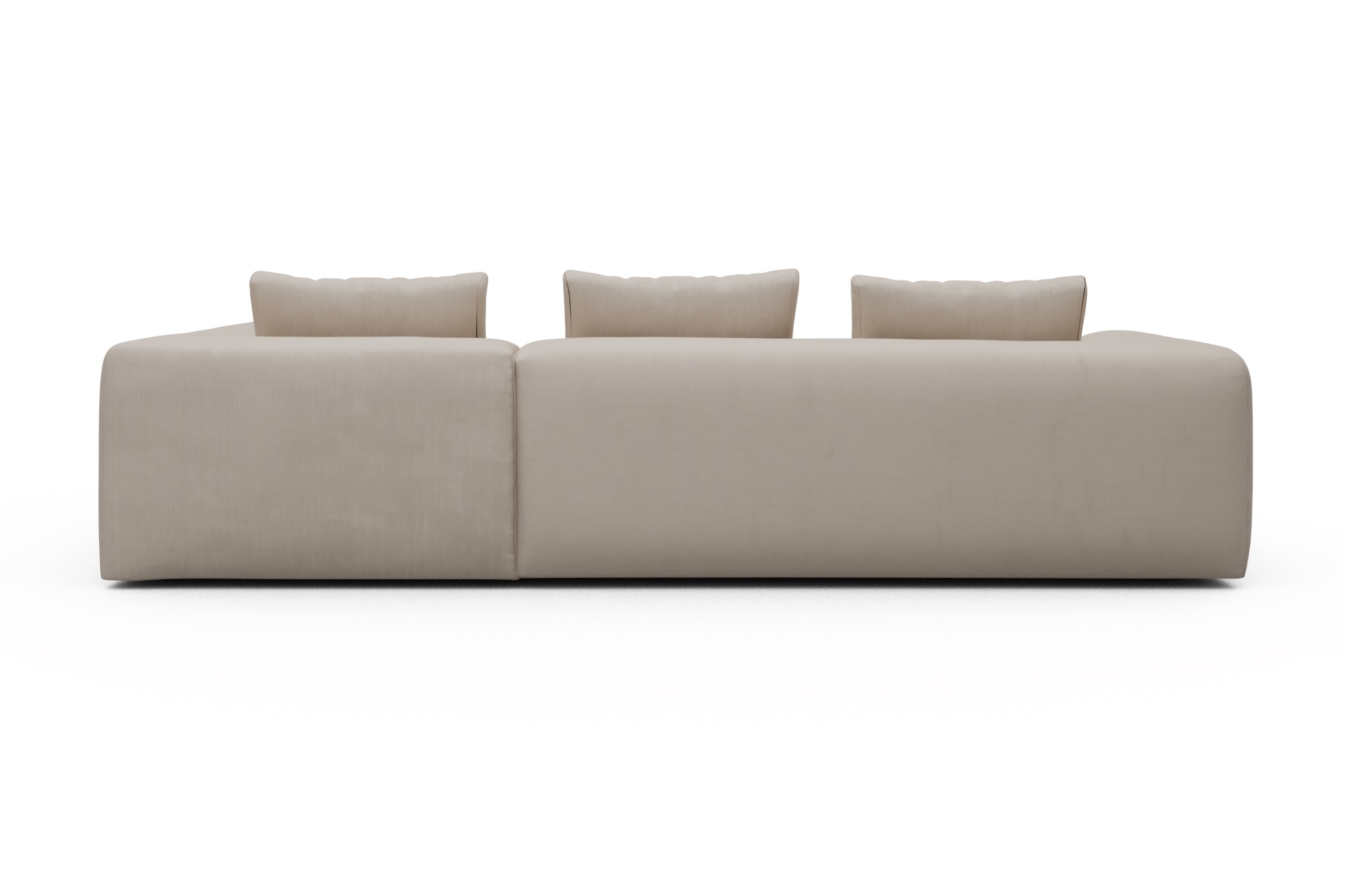 Ecksofa Fred Relax-Ecke rechts mit 2,5-Sitzer Cordufine-Off-White