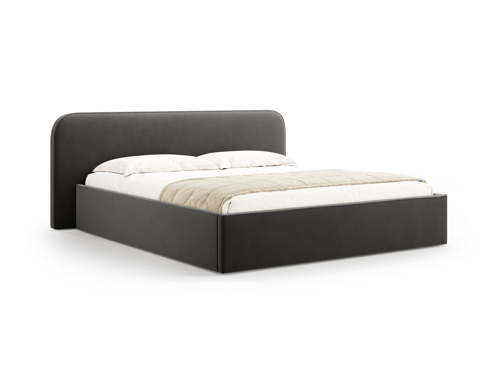 Micadoni Bett Elizabeth Samt Schwarz 180x200