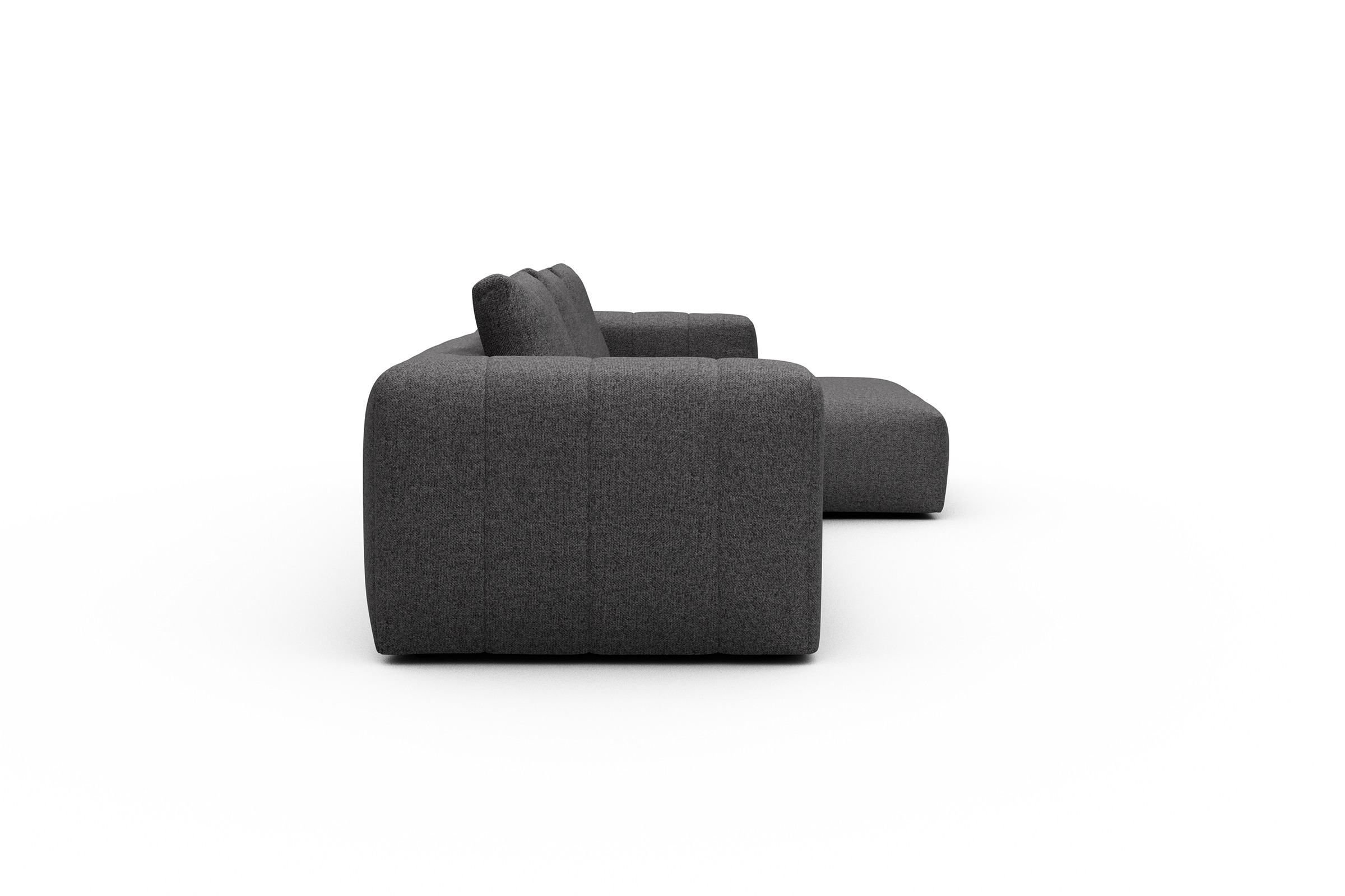 Ecksofa Hugo 2,5-Sitzer Armlehne links mit Chaiselongue Sama-Antracite
