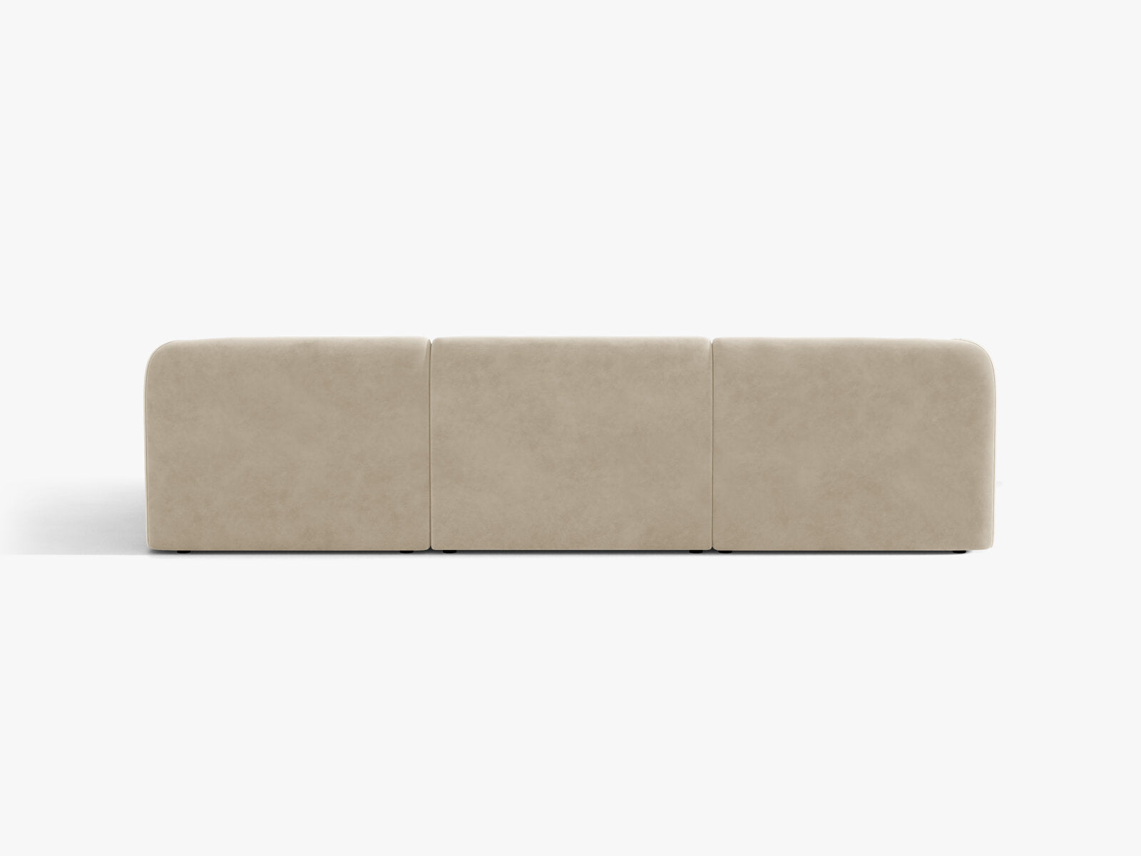 Micadoni Ecksofa Miley 4-Sitzer Samt Bluvel Dunkelbeige Rechts