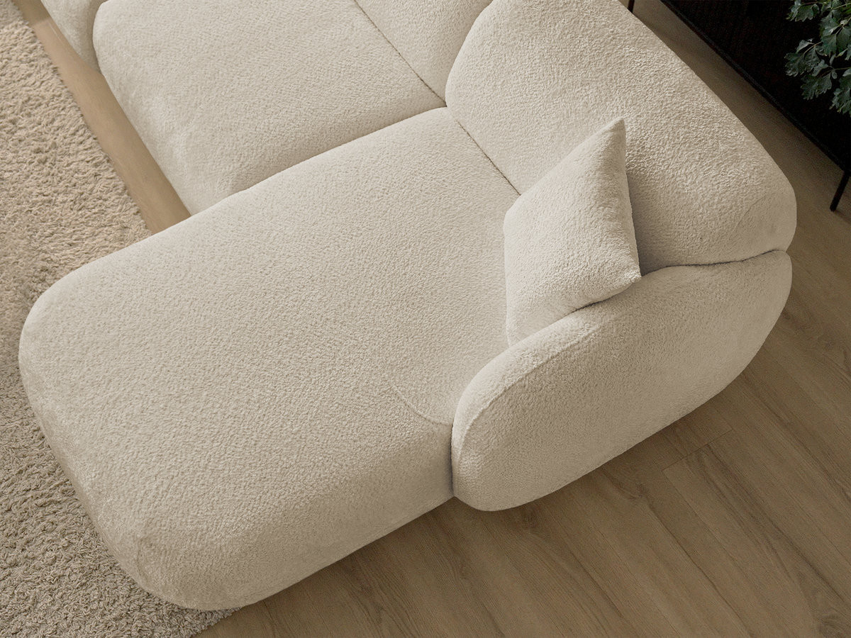 Bobochic Anda Wohnlandschaft mit Pouf 396 × 357 cm Chenille Beige Ecke rechts