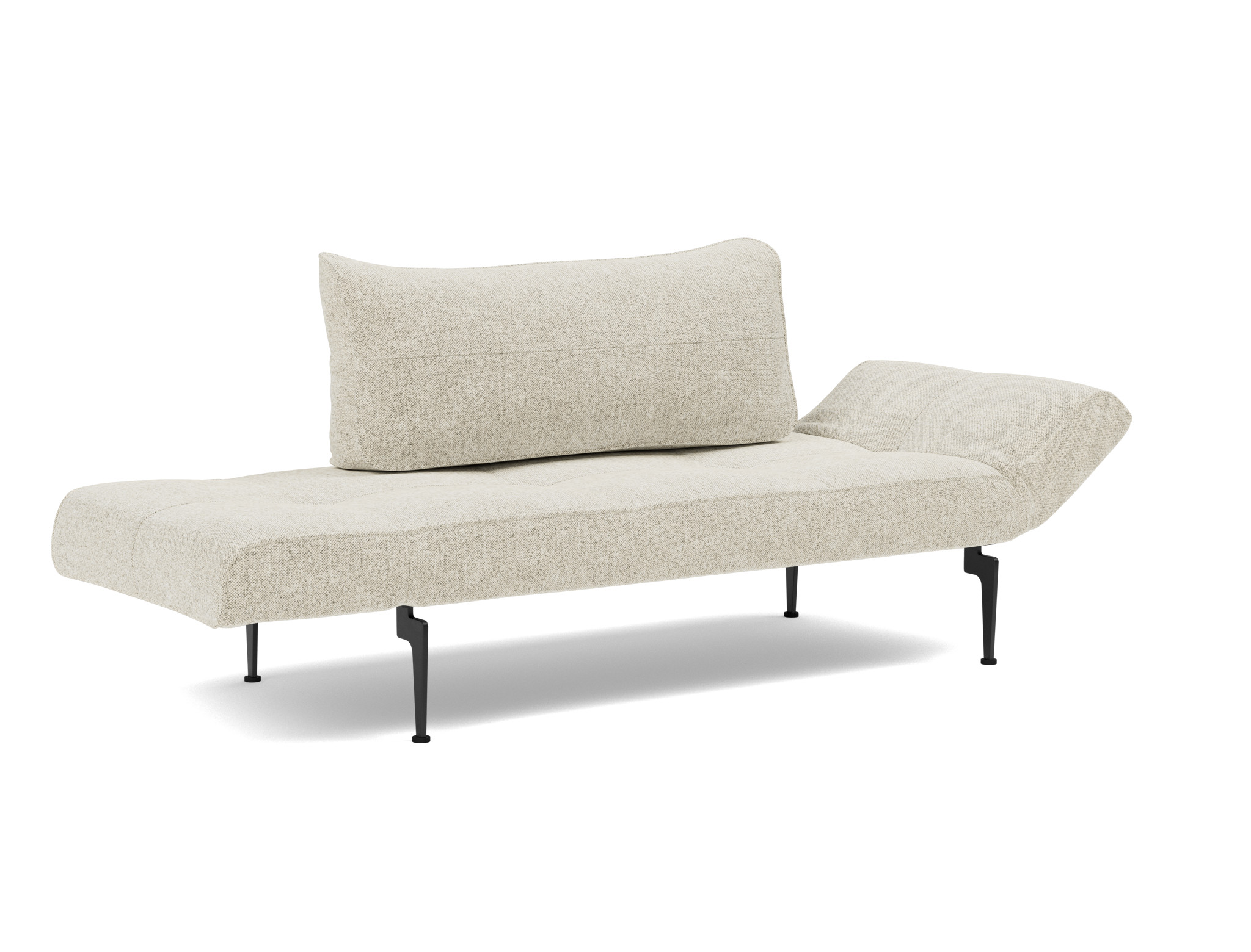 Tagesbett Zeal Strukturierter Stoff Taura 357-Off-White Beine Laser schwarz