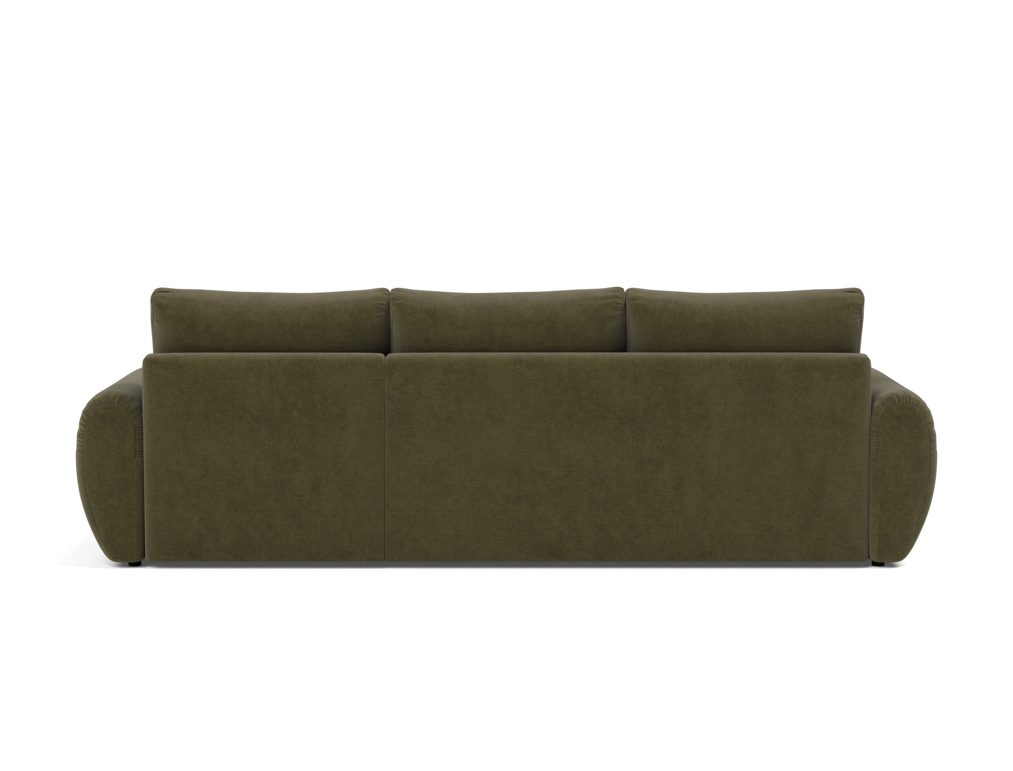 Schlafsofa Norum mit Chaiselongue und Curve-Armlehnen Kord Cordufine 316-Pine-Green