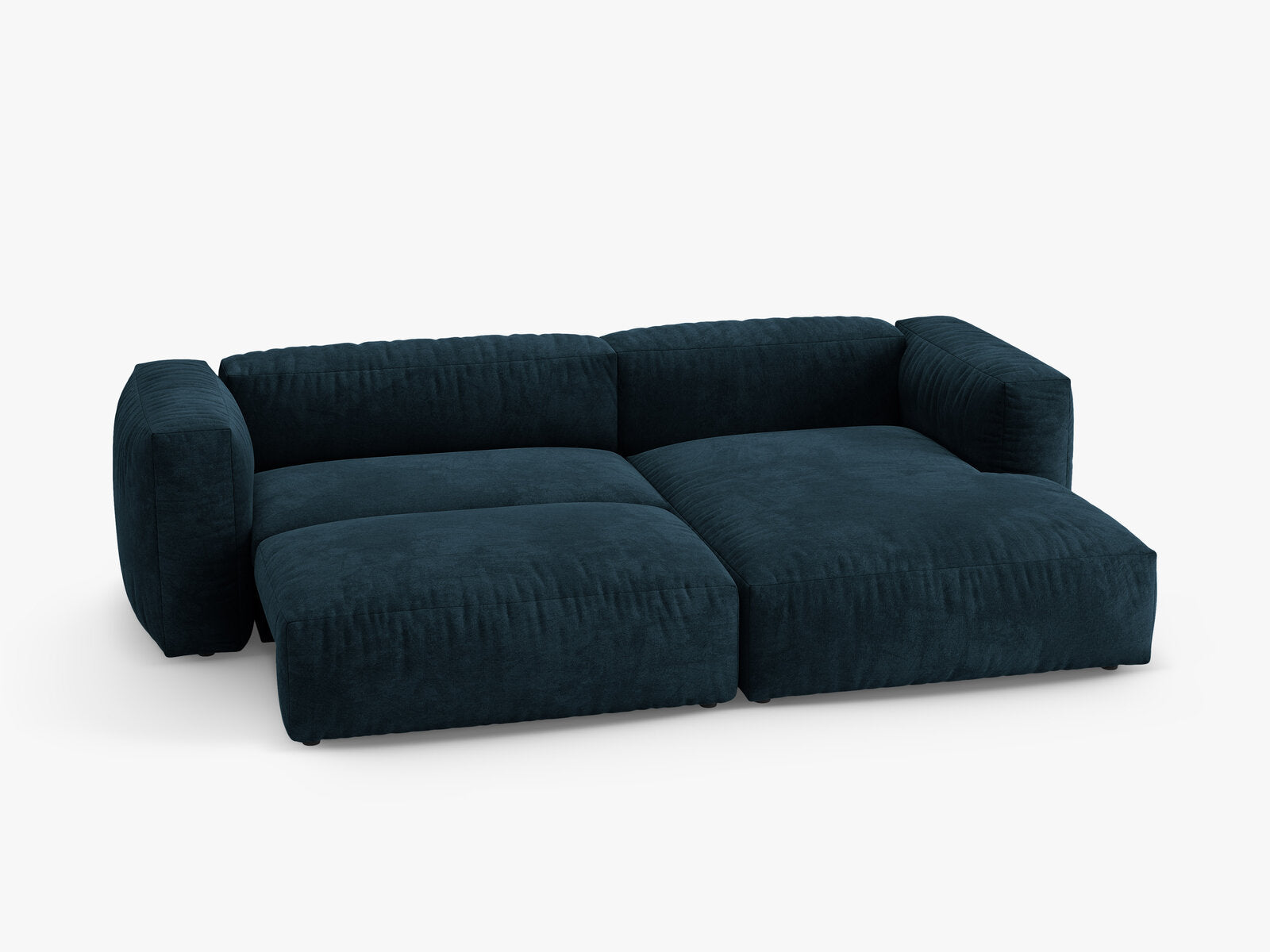 Micadoni Martina Ecksofa 4-Sitzer mit Schlaffunktion Rechts Samt Vogue Dunkelpetrol