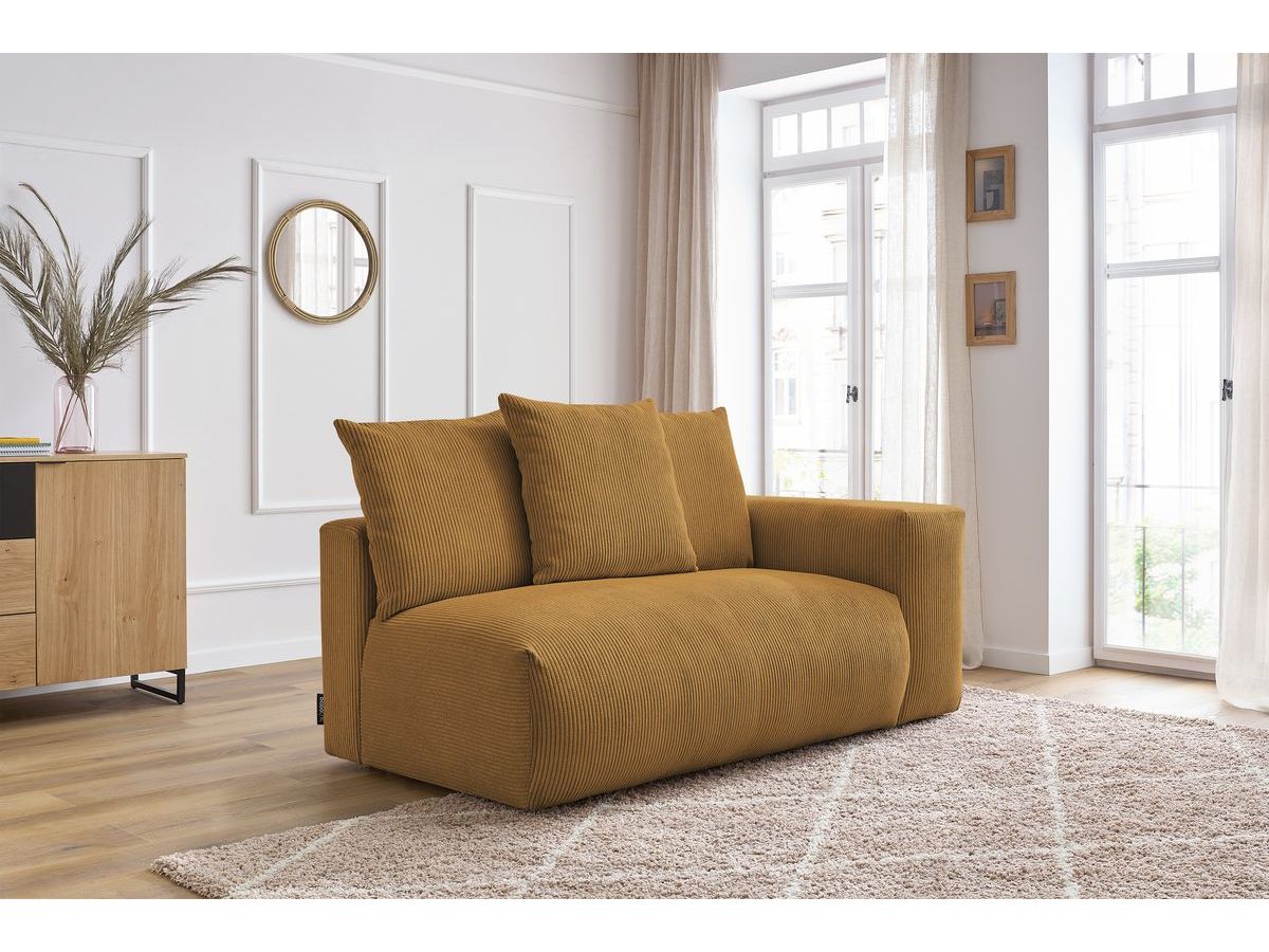 Bobochic Voltaire Sofamodul 2-Sitzer 178 × 100 cm Cordsamt Gelb Ecke rechts