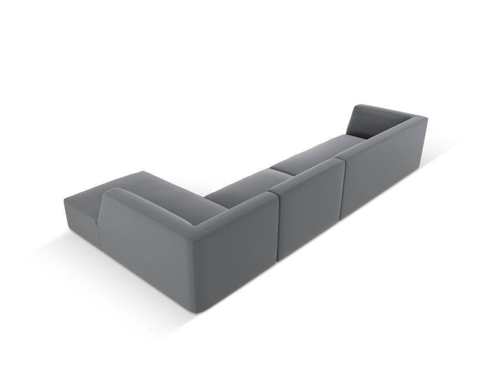 Cosmopolitan Design Ecksofa Siena 5-Sitzer Kunstleder Pacifico Dunkelgrau Melange Rechts