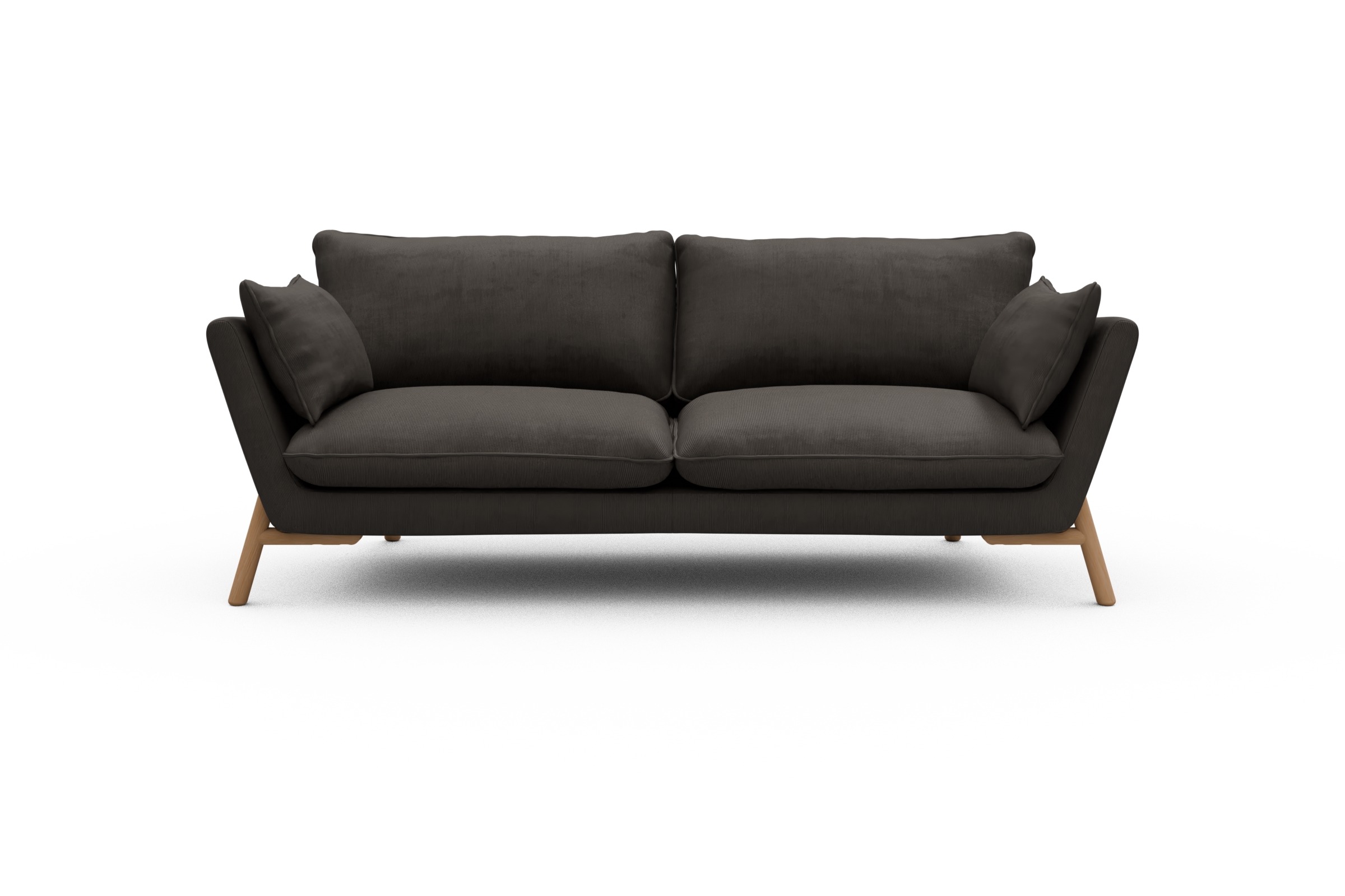 Skandi Home Sofa Emil 3-Sitzer Beinfarbe Eiche Natur Cordufine-Taupe moebelfaktor