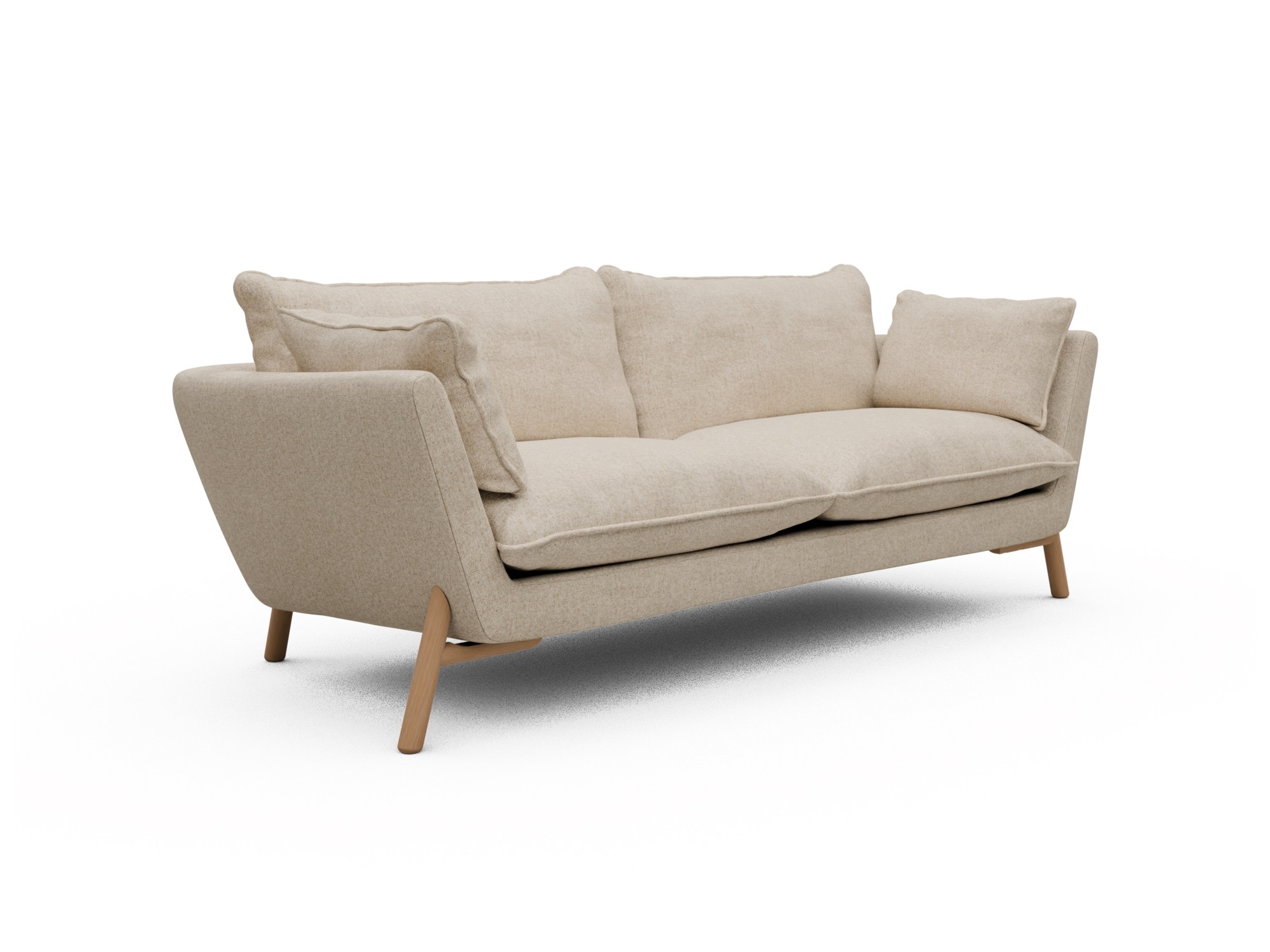 Skandi Home Sofa Emil Soft 3-Sitzer Beinfarbe Eiche Natur Casone-Natural-Beige moebelfaktor