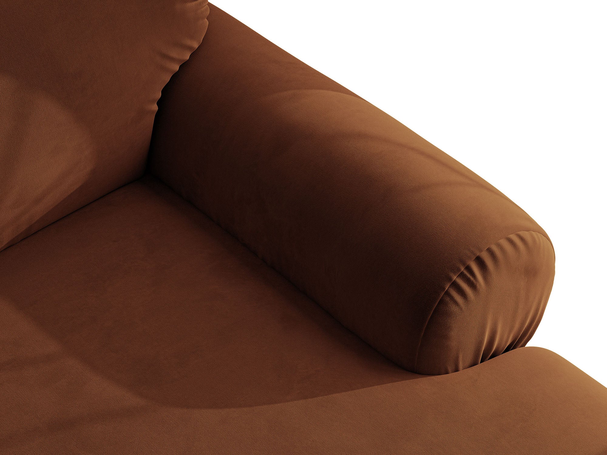 Micadoni Ophelia Symmetrisches Ecksofa Samt Salvador Braun