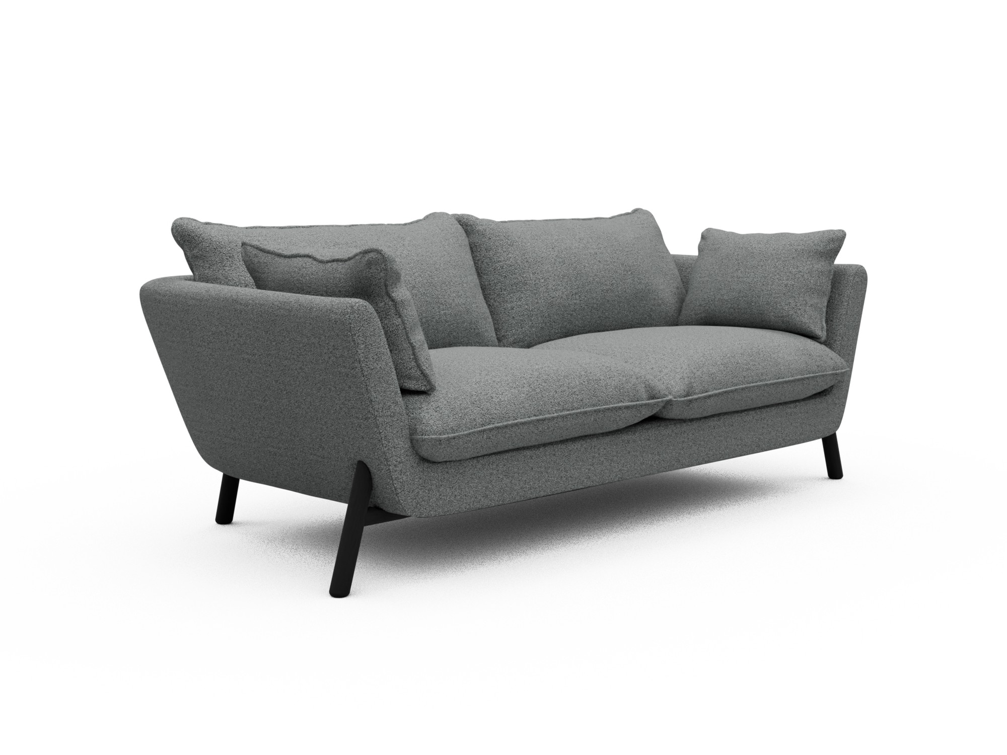 Skandi Home Sofa Emil Soft 2-Sitzer Beinfarbe Eiche Schwarz Aivi-Gravet-Grey moebelfaktor