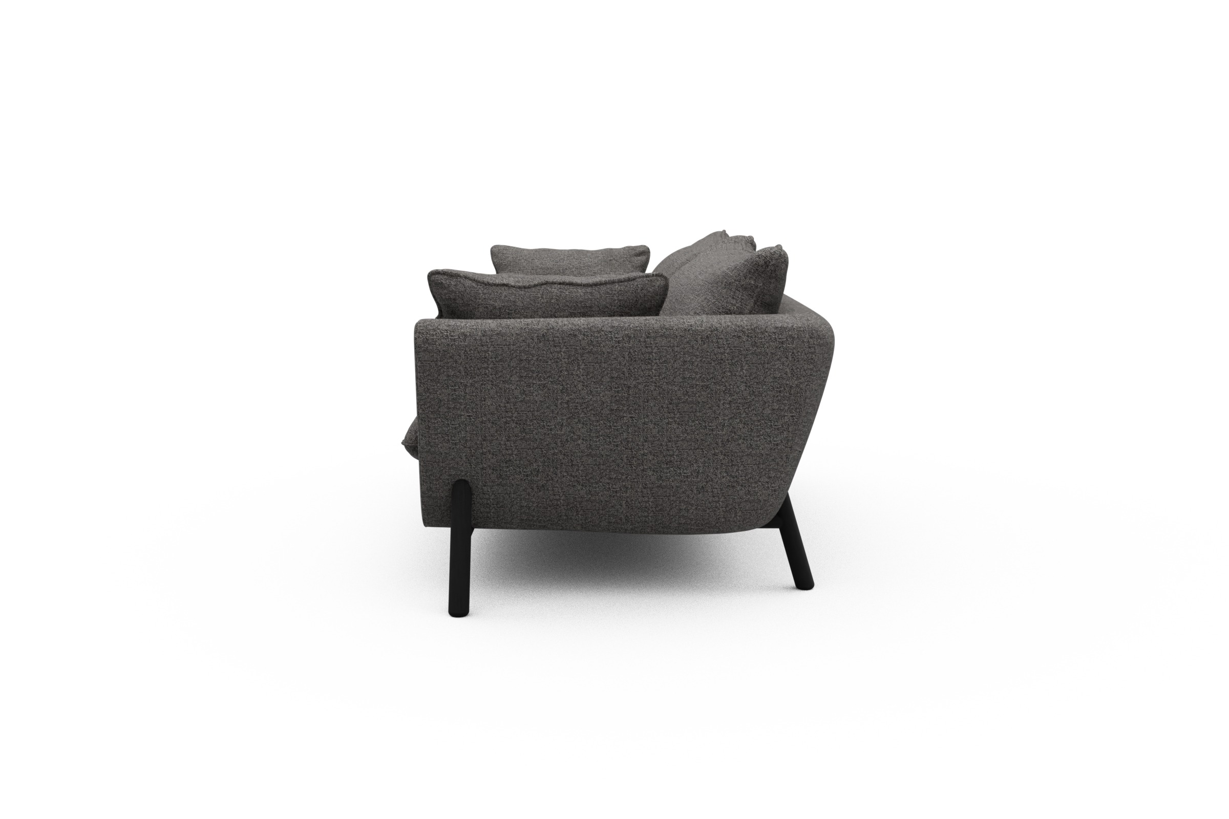 Sofa Emil PREMIUM 2-Sitzer Beinfarbe Eiche Schwarz Carreno-Salt-and-Pepper
