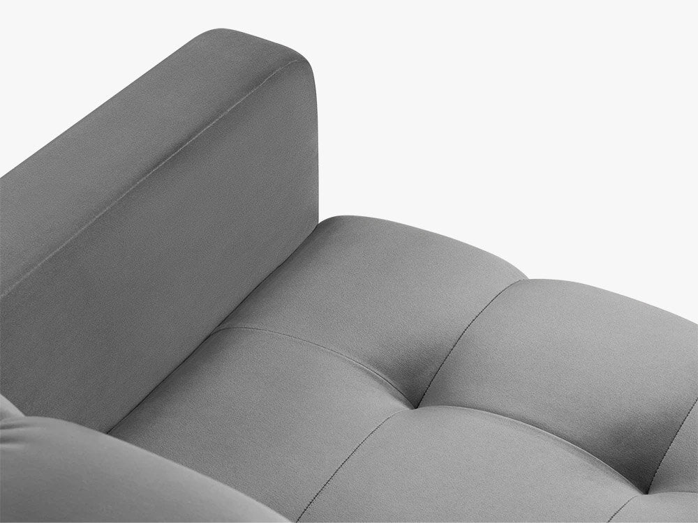 Micadoni Ecksofa Mamaia 5-Sitzer Links Samt Bluvel Hellgrau schwarze Beine