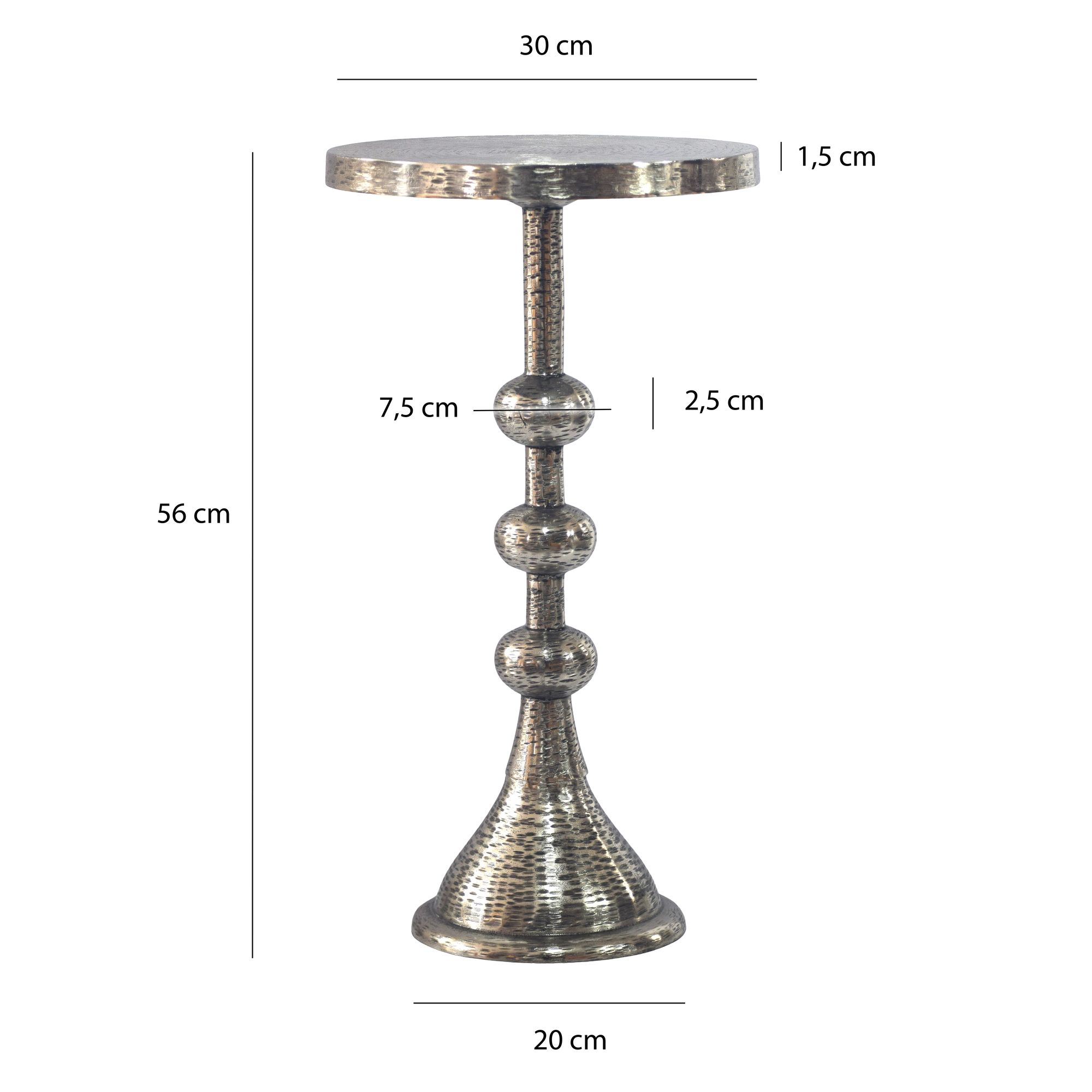 Beistelltisch Kvitsoy Aluminium Silber Ø 30 cm