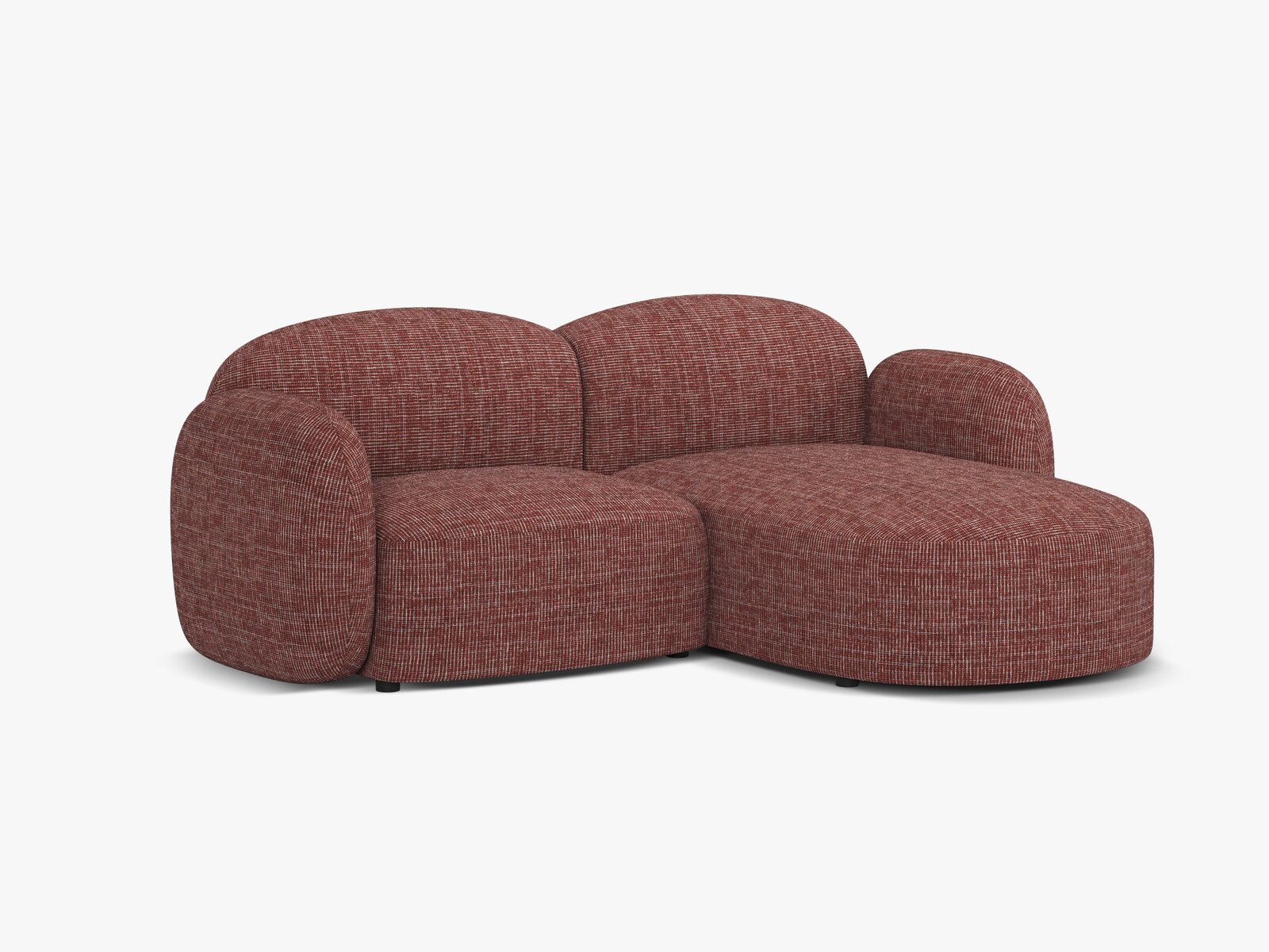 Micadoni Ecksofa Blair 3-Sitzer Rechts Strukturierter Stoff Baltimore Rot