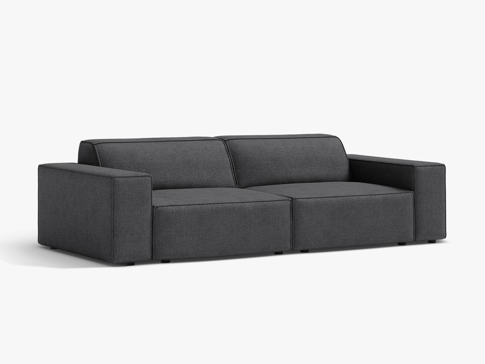Micadoni 3-Sitzer Sofa Jodie Boucle Baloo Dunkelgrau