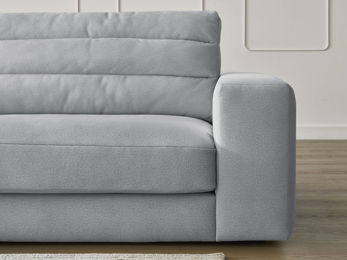 Bobochic Sierra Ecksofa Samt Hellgrau Ecke links