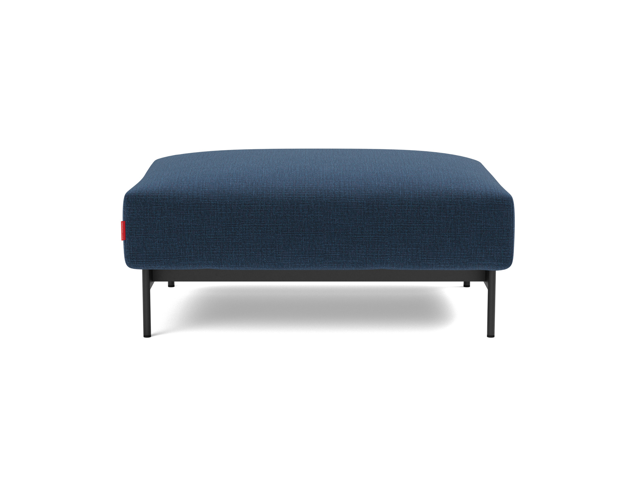 Hocker Malloy Chenille Esina 414-Indigo-Blue Beine Schwarzes Metall