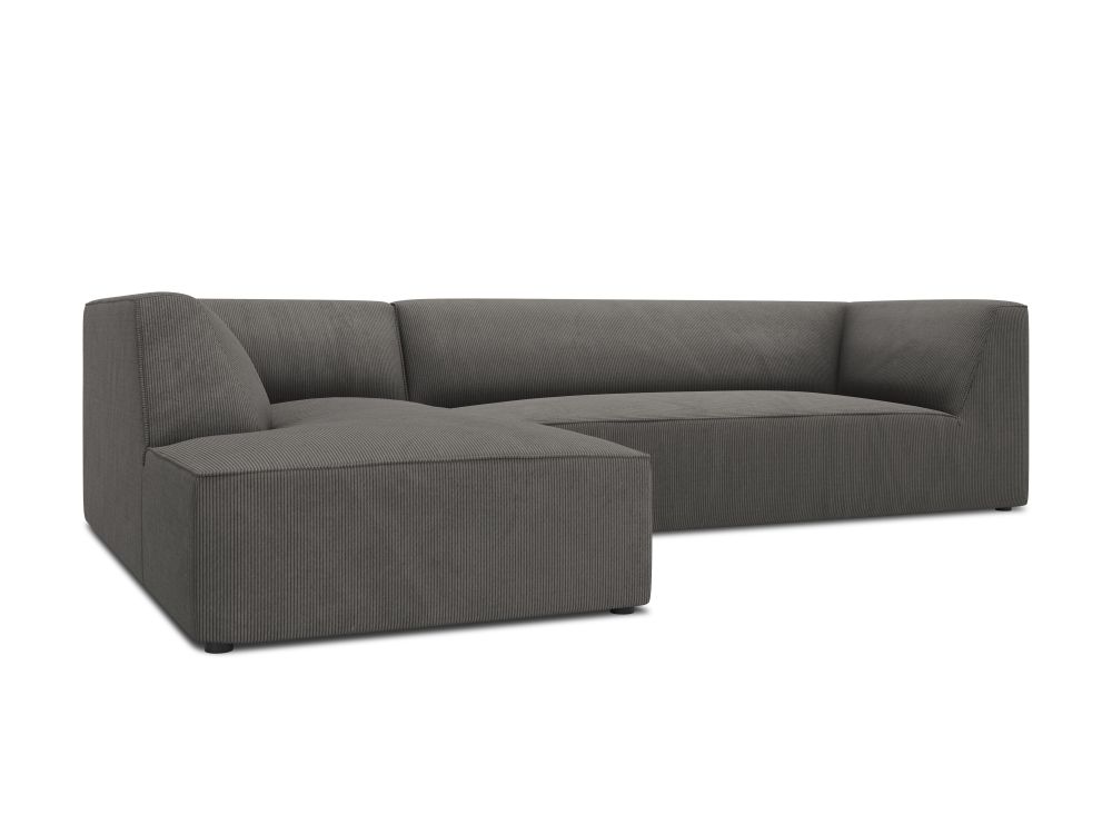 Cosmopolitan Design Ecksofa Siena 4-Sitzer Kord Scala Dunkelgrau Links