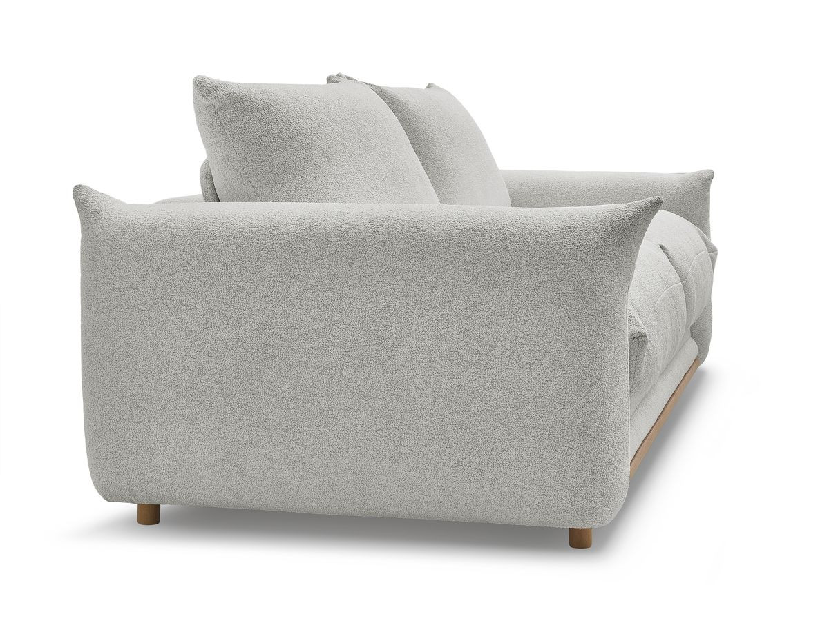 Bobochic Ernest Schlafsofa 3-Sitzer, Liegefläche 190 × 140 / 160 cm Bouclé-Stoff Hellgrau, Liegefläche 140 × 190 cm