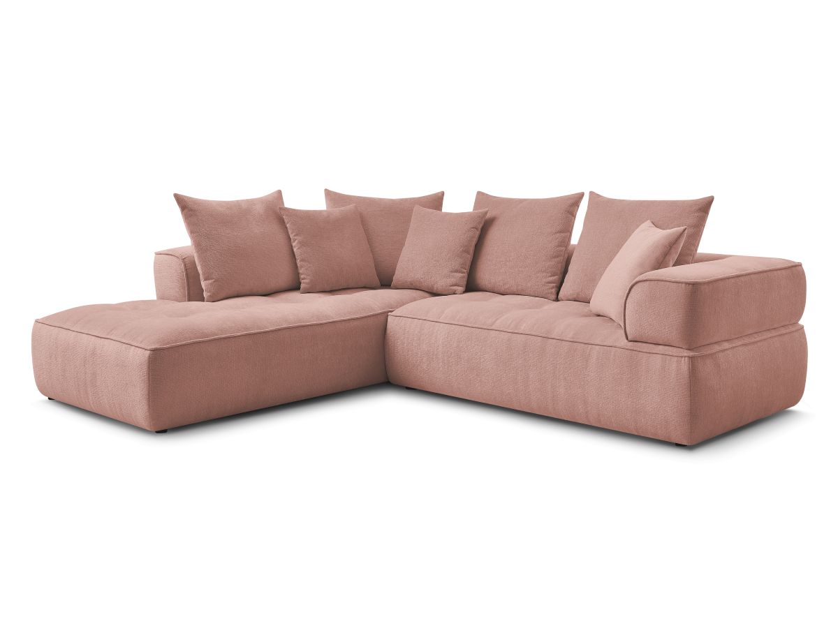 Bobochic Whesley Ecksofa Stoff Rosa Ecke links