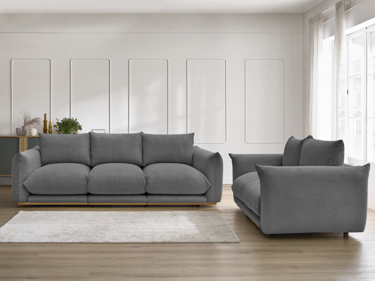Bobochic Ernest Sofa 5-Sitzer Cordsamt Dunkelgrau