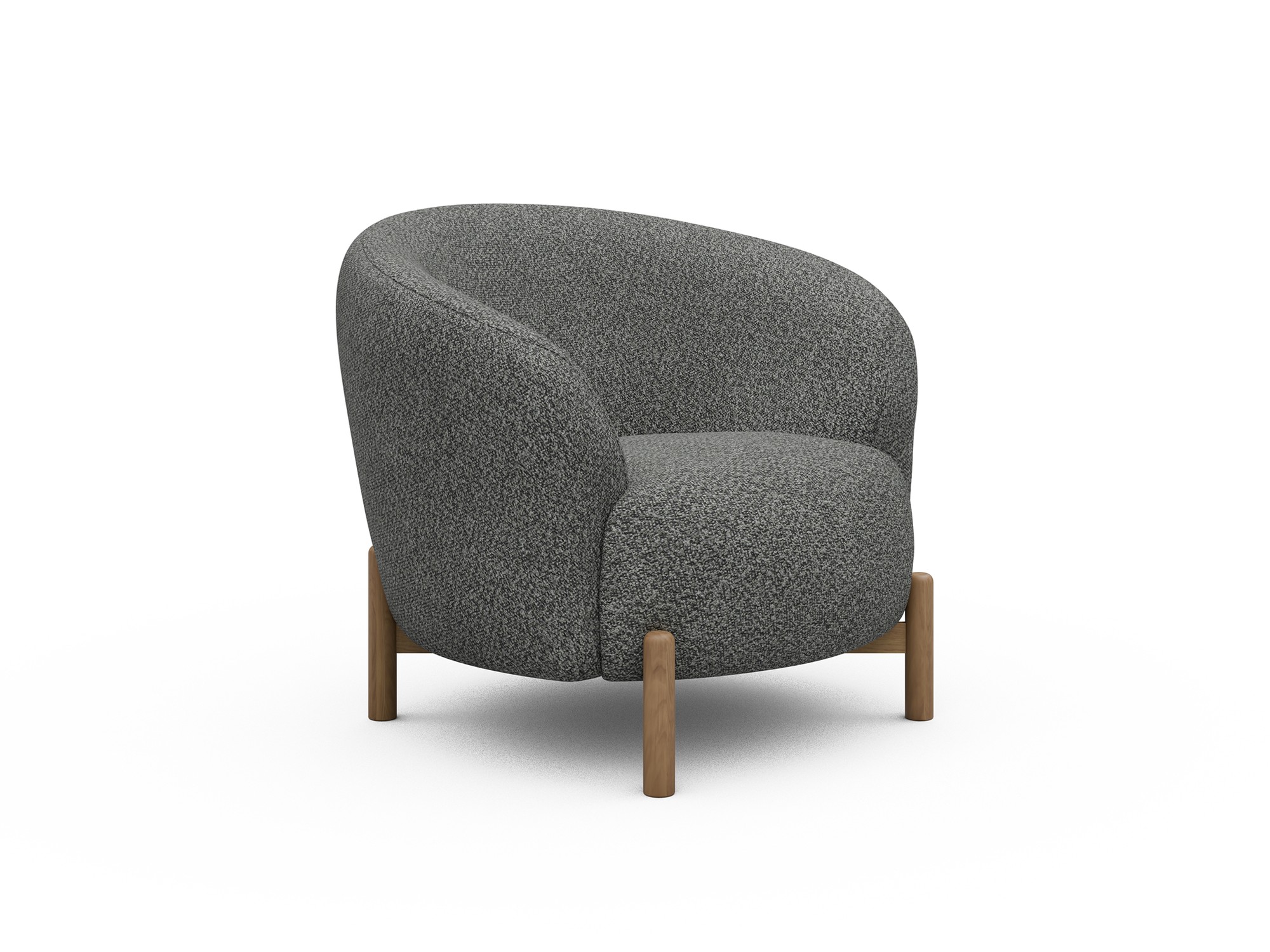 Sessel Ronda Holzbeine Eiche Natur Boucle Vanora 868-Warm-Grey