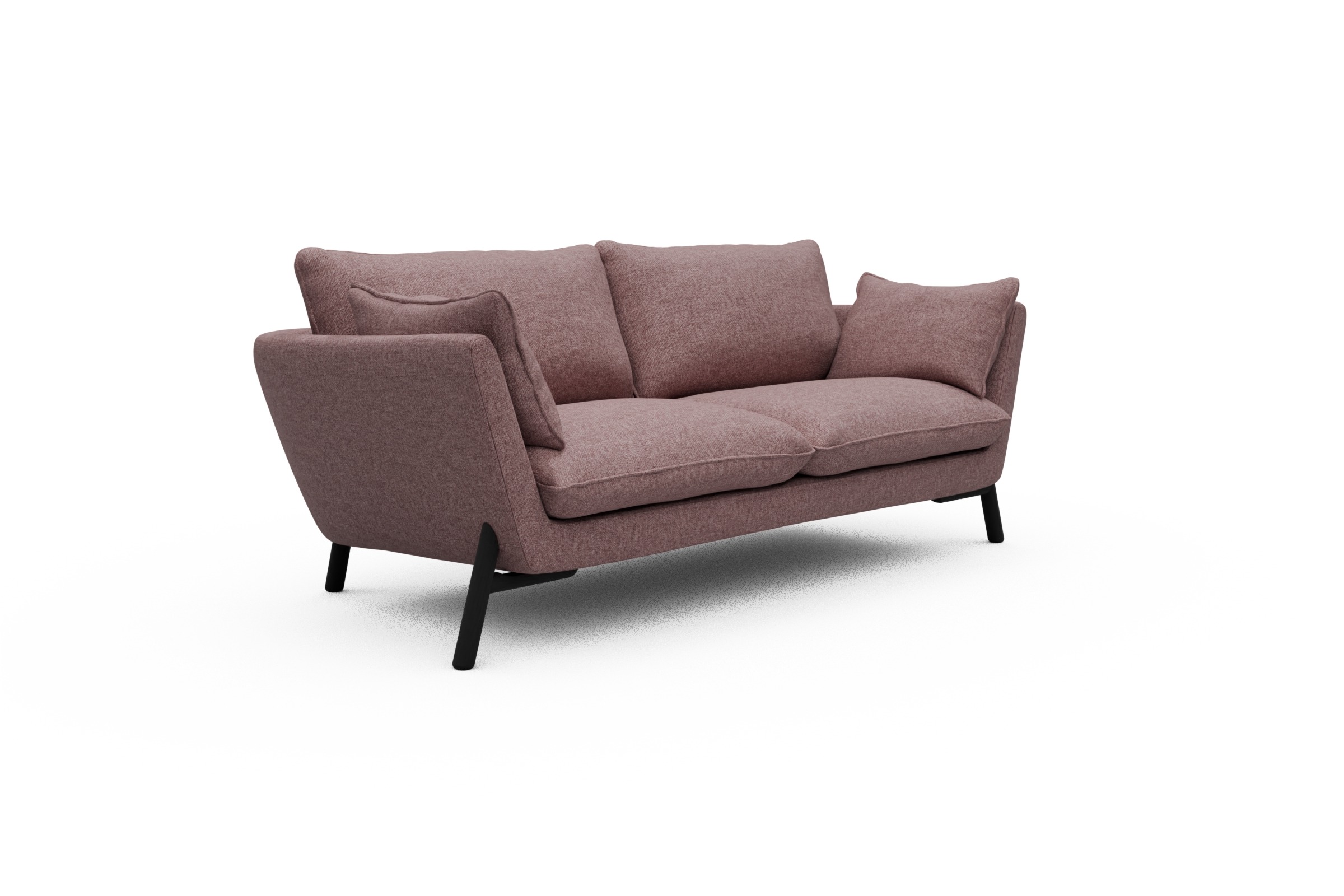 Sofa Emil 2-Sitzer Beinfarbe Eiche Schwarz Sama-Flamingo