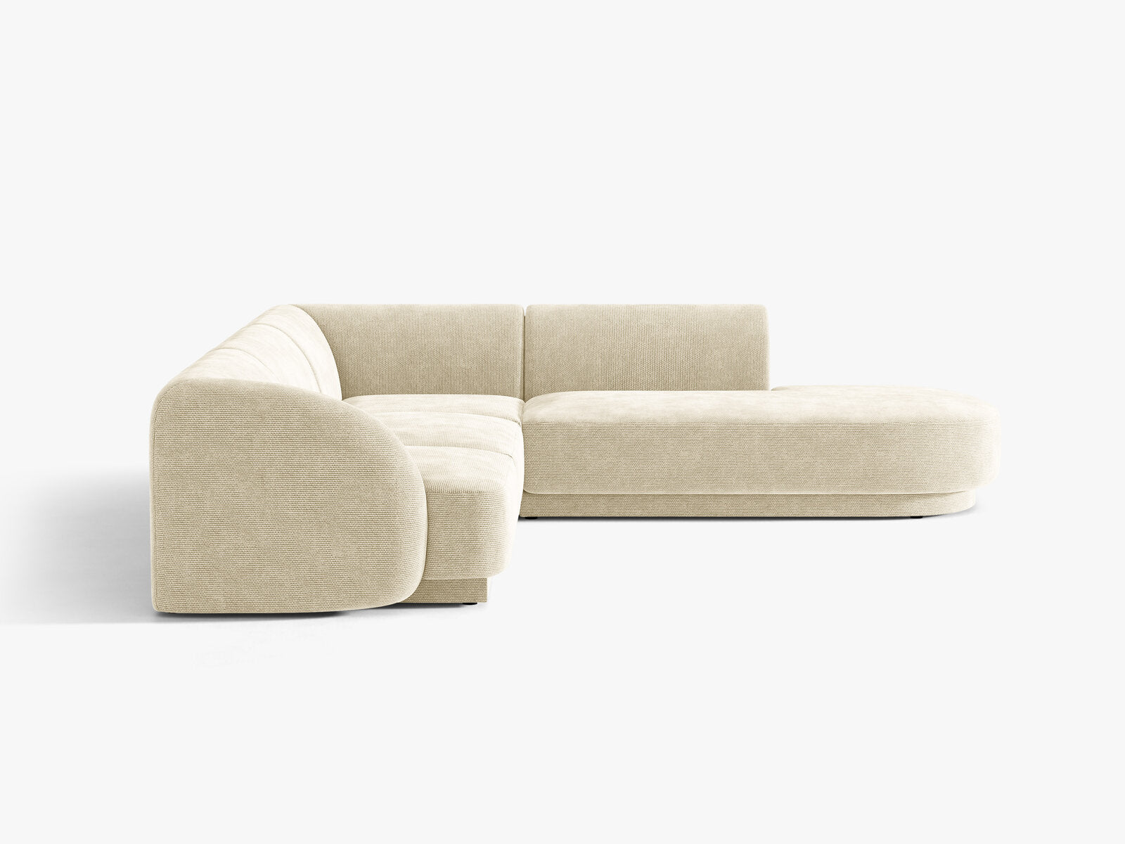 Micadoni Ecksofa Miley 6-Sitzer Rechts Chenille Haga Helles Beige