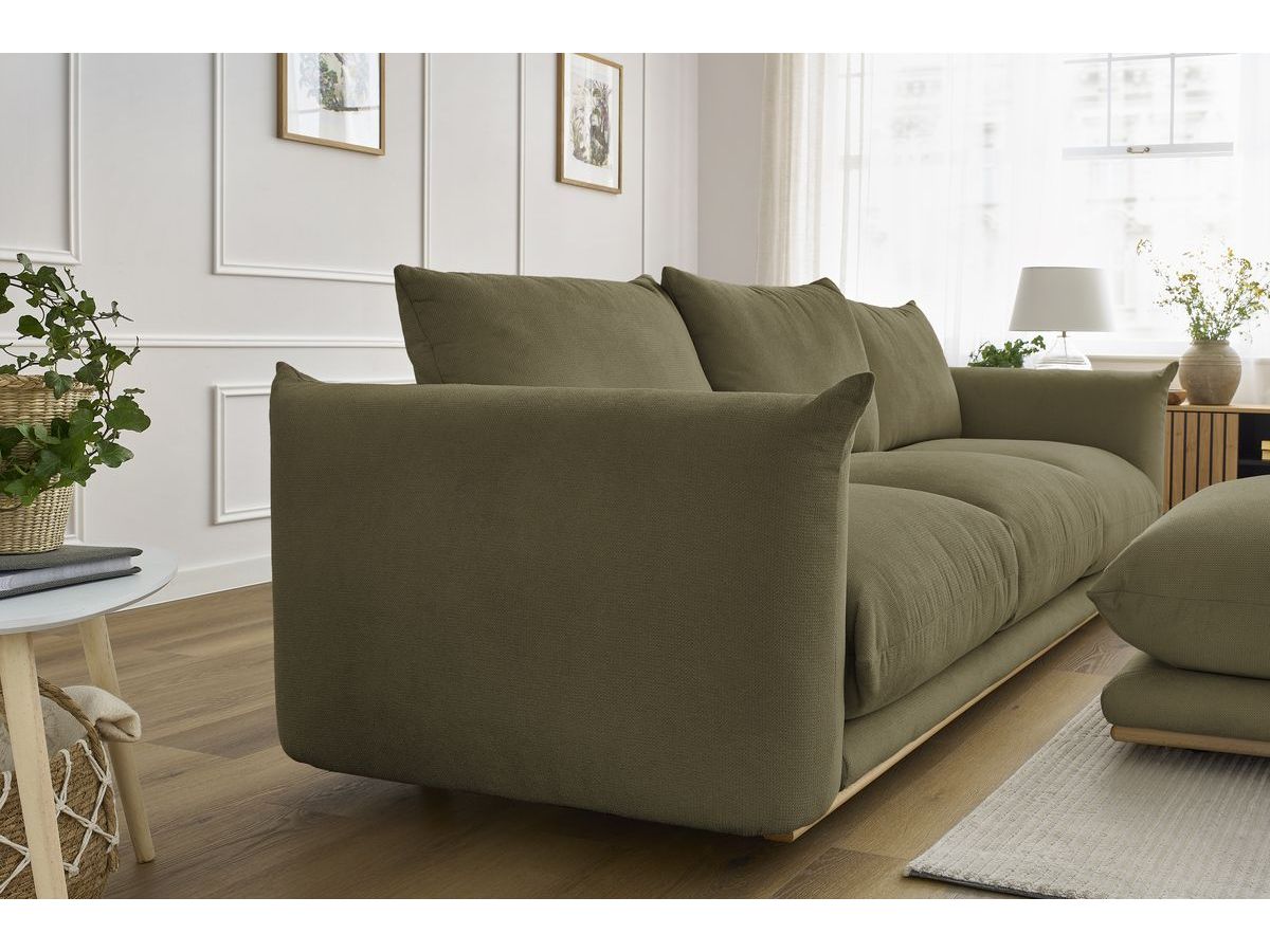 Bobochic Ernest Sofa 4-Sitzer mit Pouf Stoff Grün