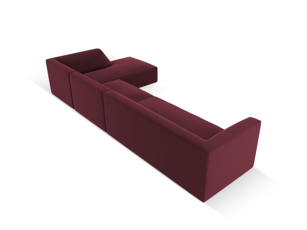 Cosmopolitan Design Ecksofa Siena 5-Sitzer Kunstleder Pacifico Bordeaux Rechts